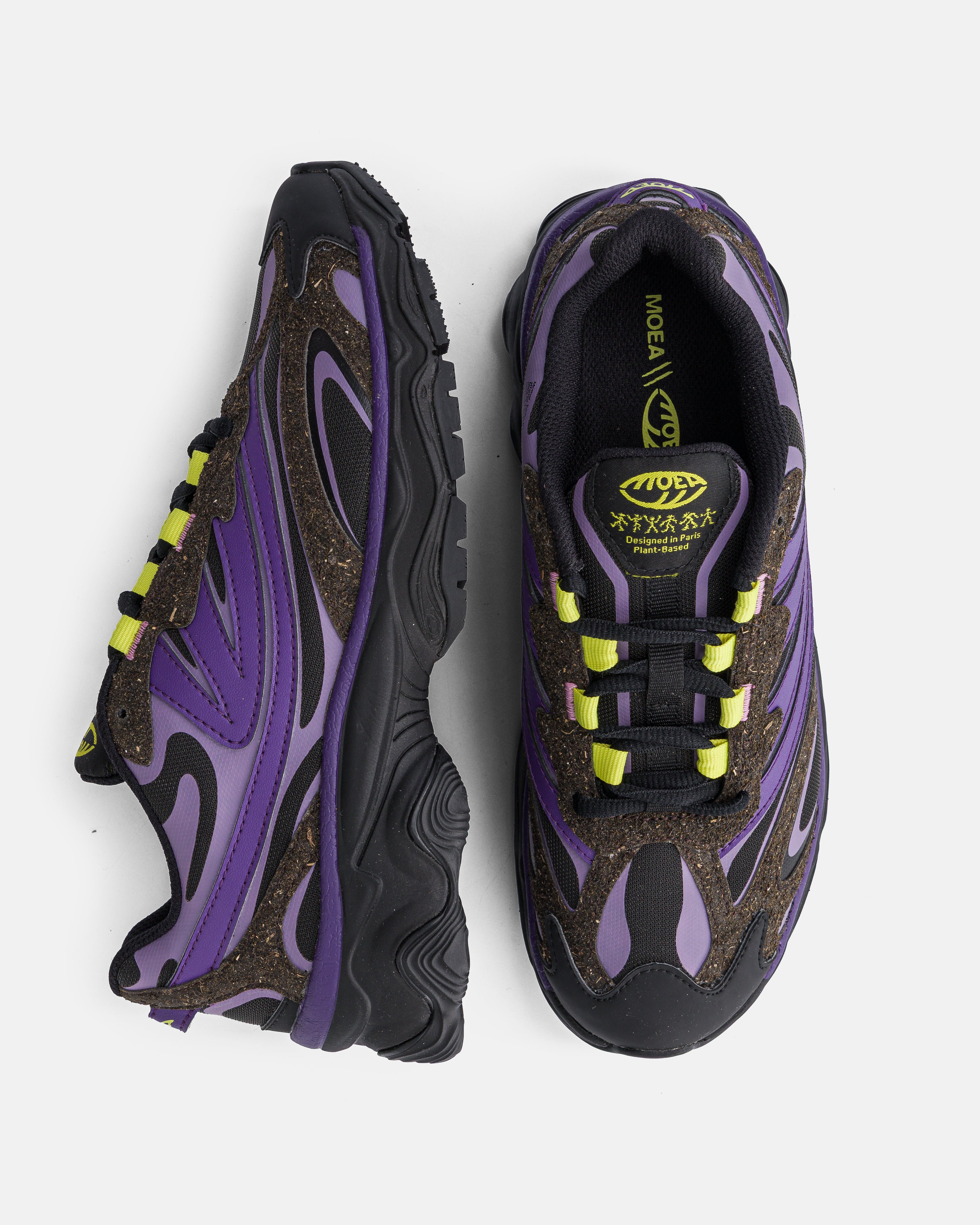 MoEa men vegan Sneakers Dragonfly Black/ Purple Seaweed