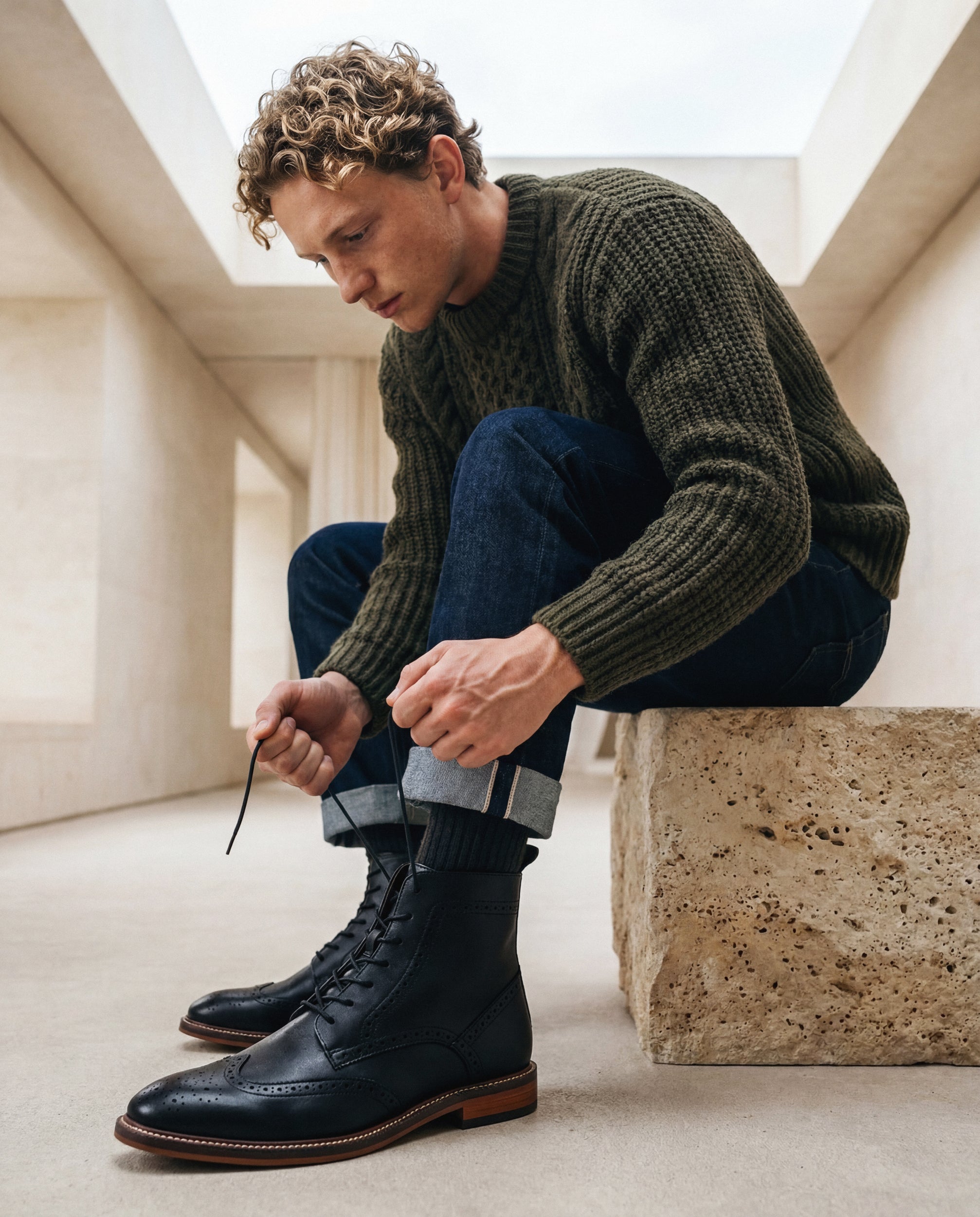 NAE men vegan Boots Lace Up Chase Black