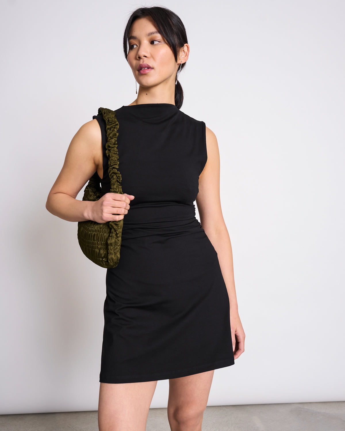 JAN N JUNE womens vegan Dress Mini Ruffled Marva Black
