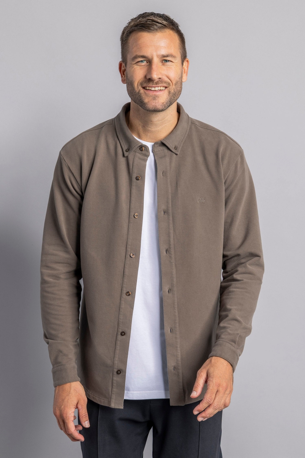 DIRTS Herren vegan Shirt Aus Jersey Steinbraun