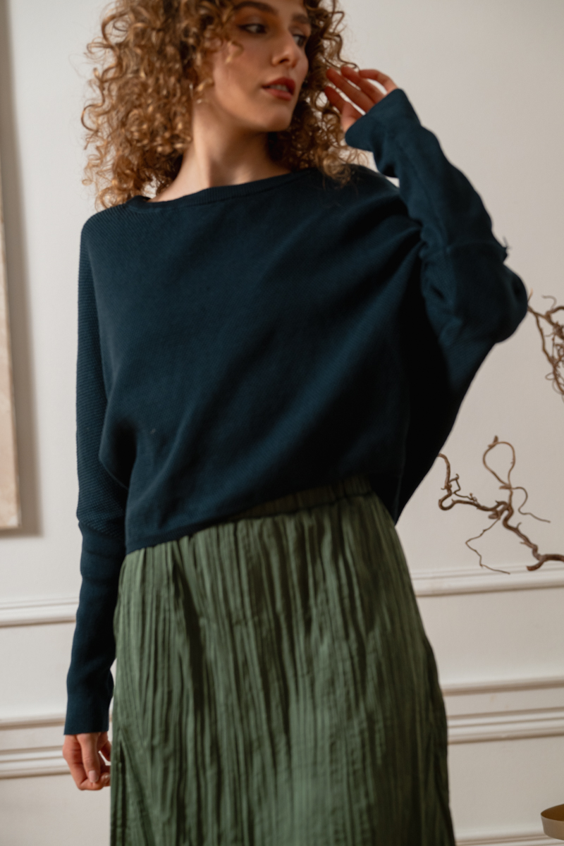 WiDDA womens vegan Sweater Slabby Knit Black