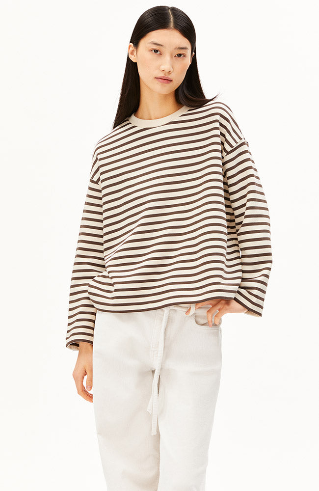 ARMEDANGELS Damen vegan Pullover Frankaa Stripe Von Claystone