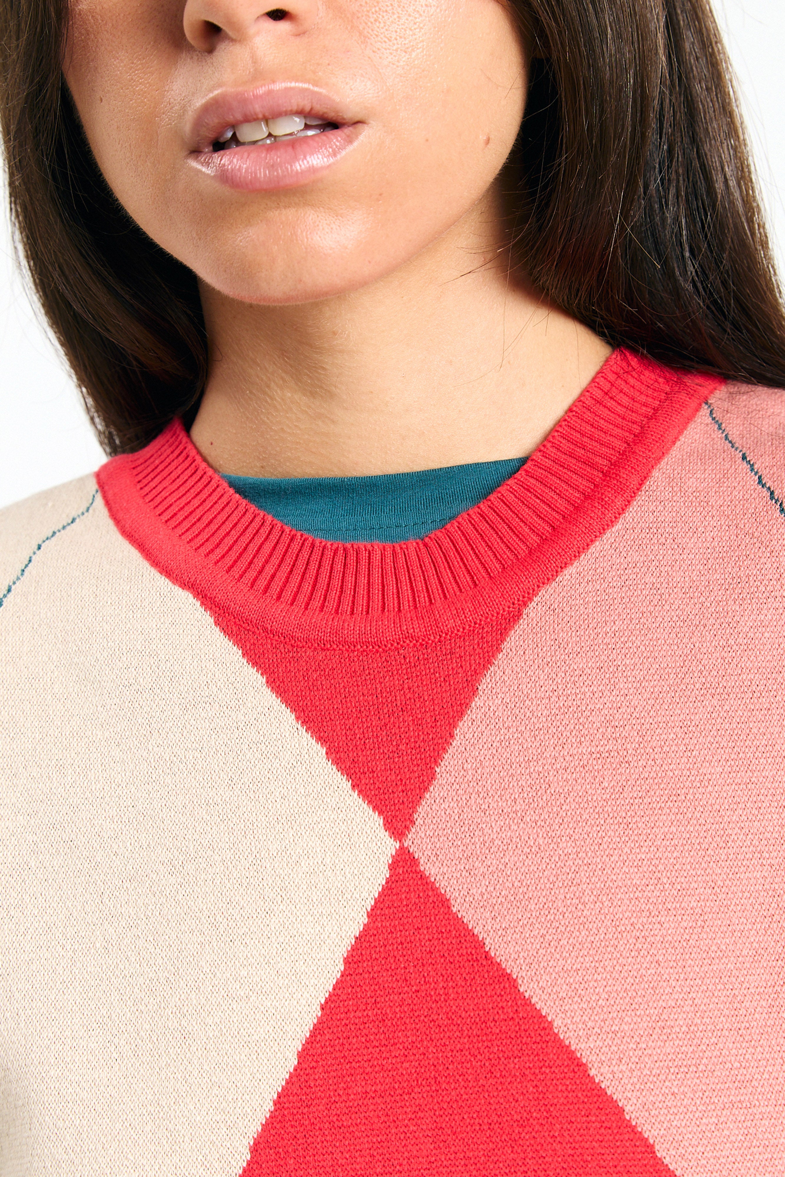 SUITE13LAB womens vegan Vest Relvas Argyle Red