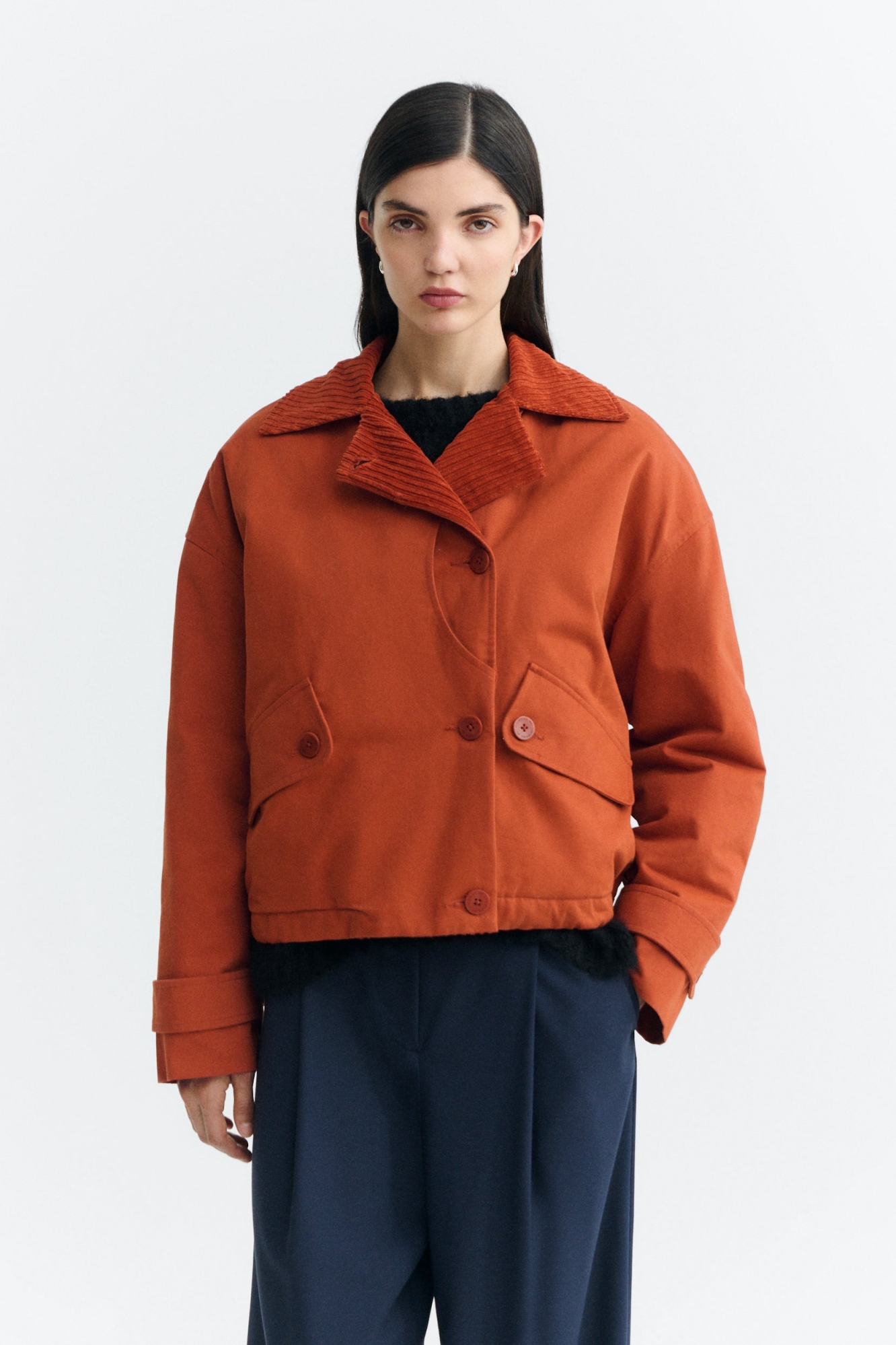 Thinking MU Damen vegan Jacke Norma Oversize Gesteppt Orange