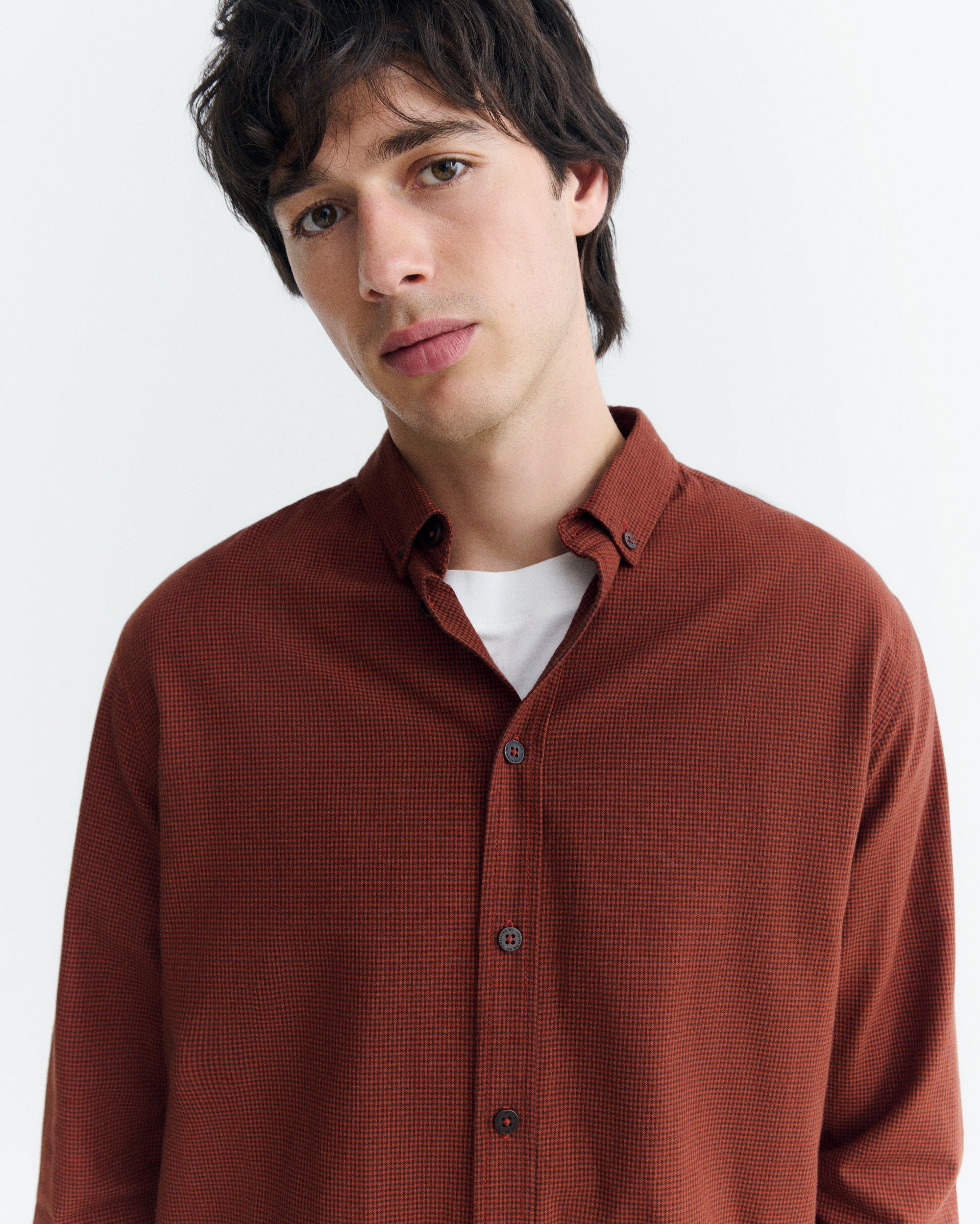 Thinking MU men vegan Shirt Ant Plaid Orange