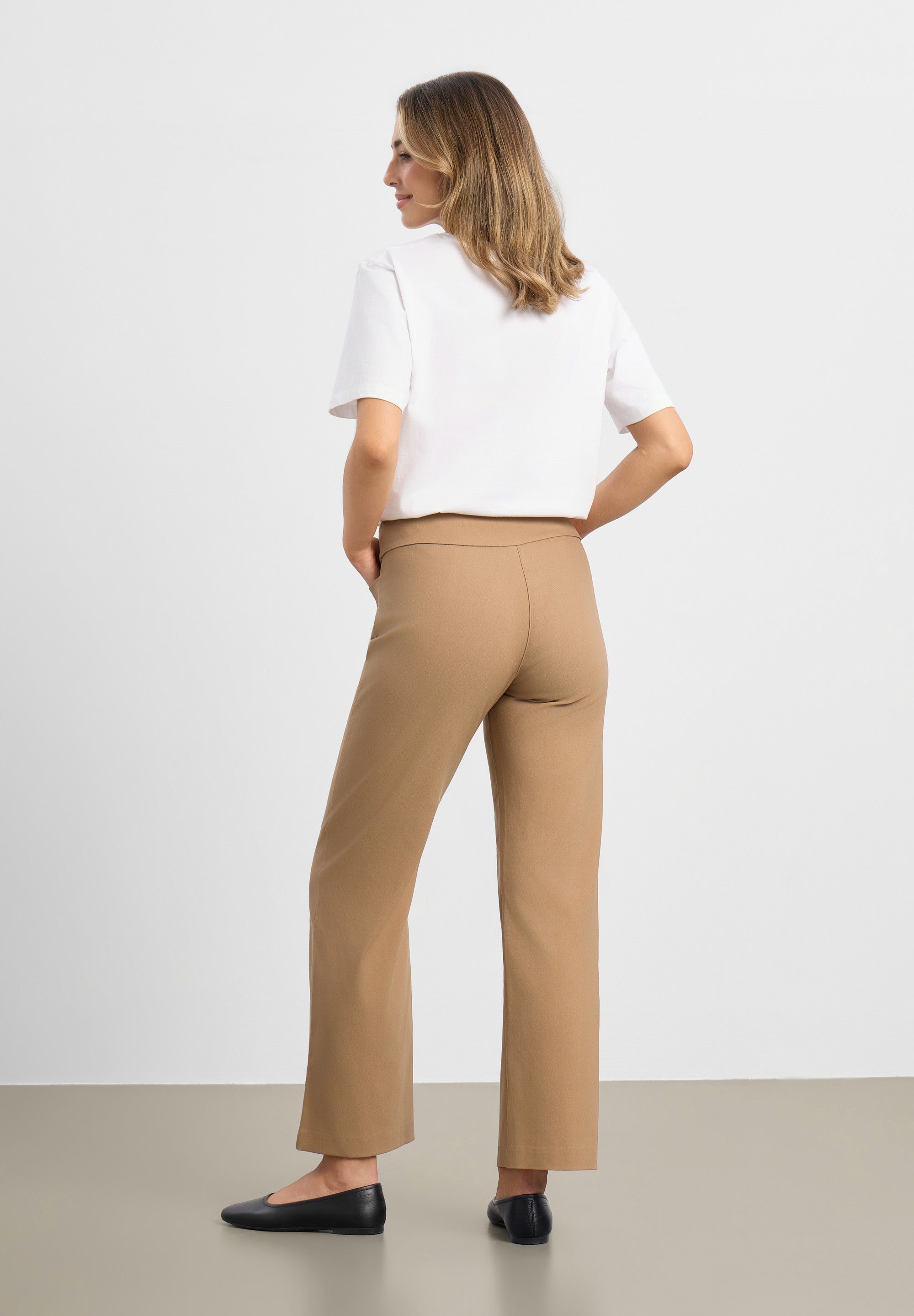 LAURIE womens vegan Pants Thea Straight Short Length Nougat