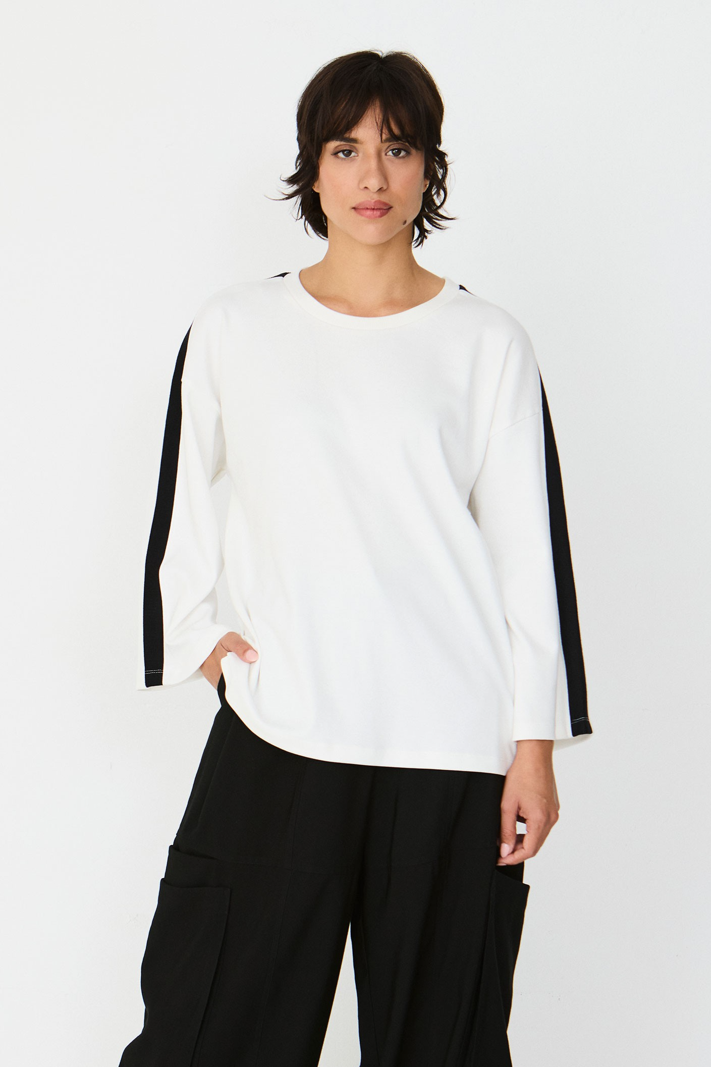 SKFK Damen vegan Lockeres Oberteil Gebara White