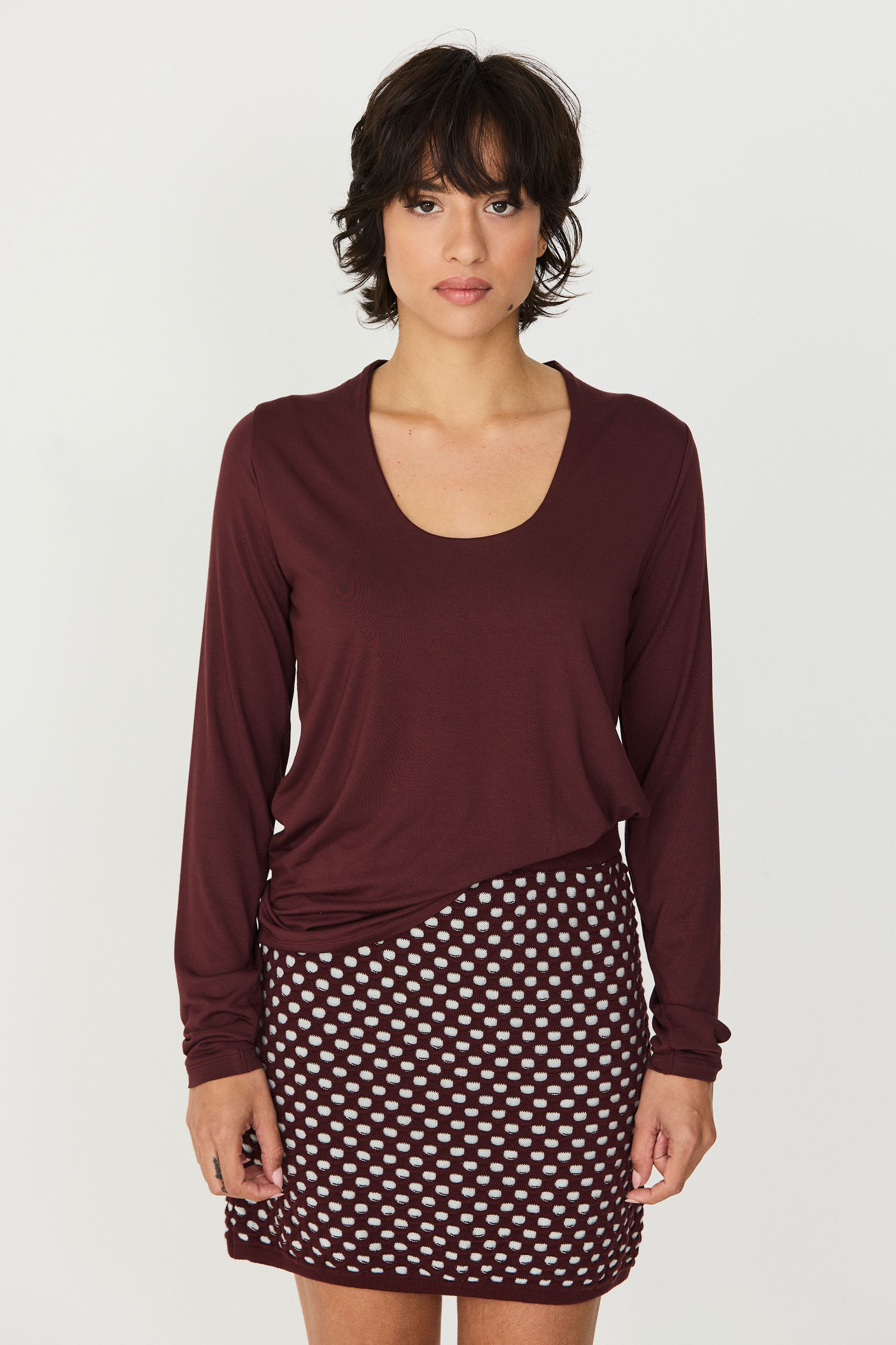 SKFK Damen vegan Top Zur-16 Braun