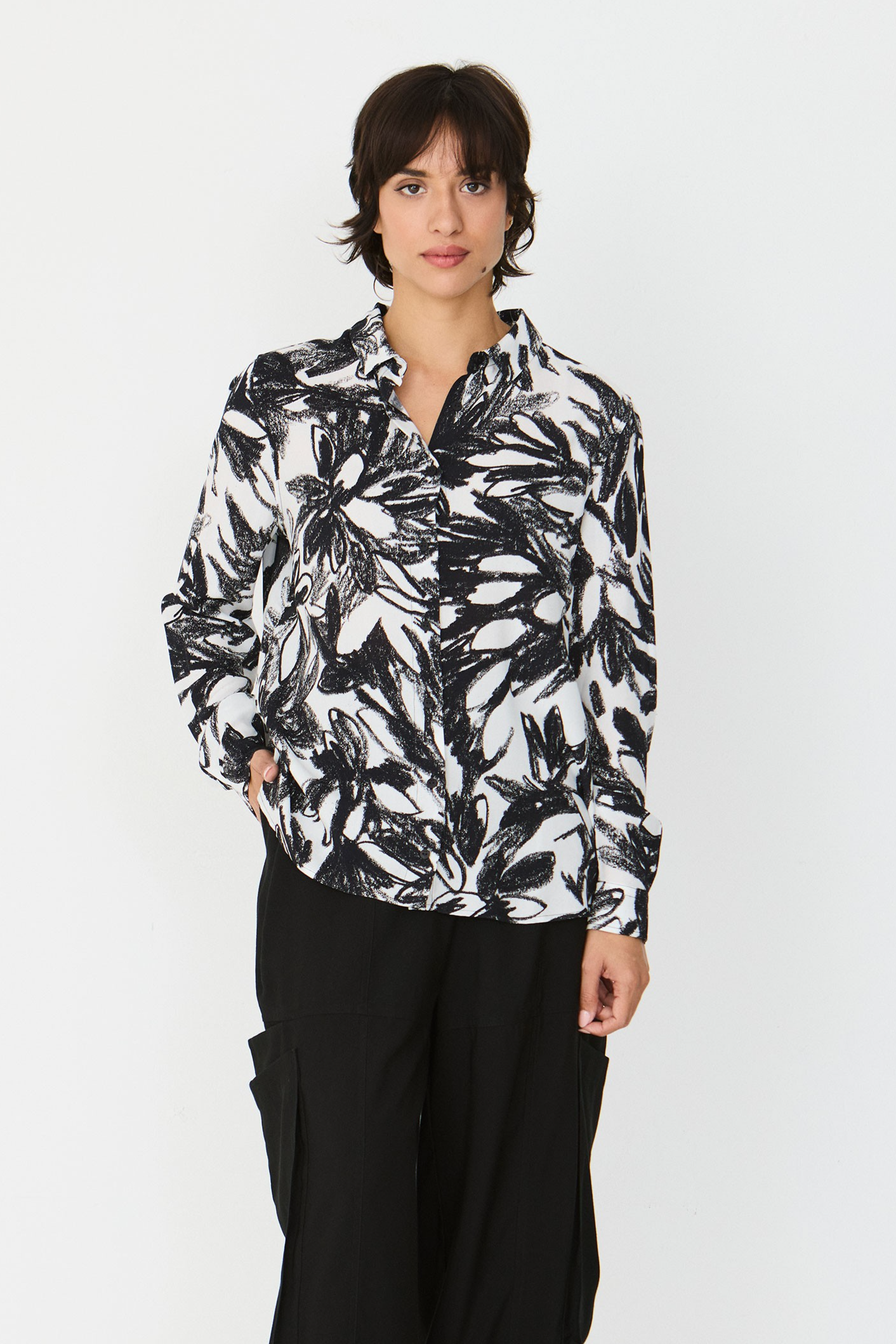 SKFK womens vegan Shirt Asune Black/ White