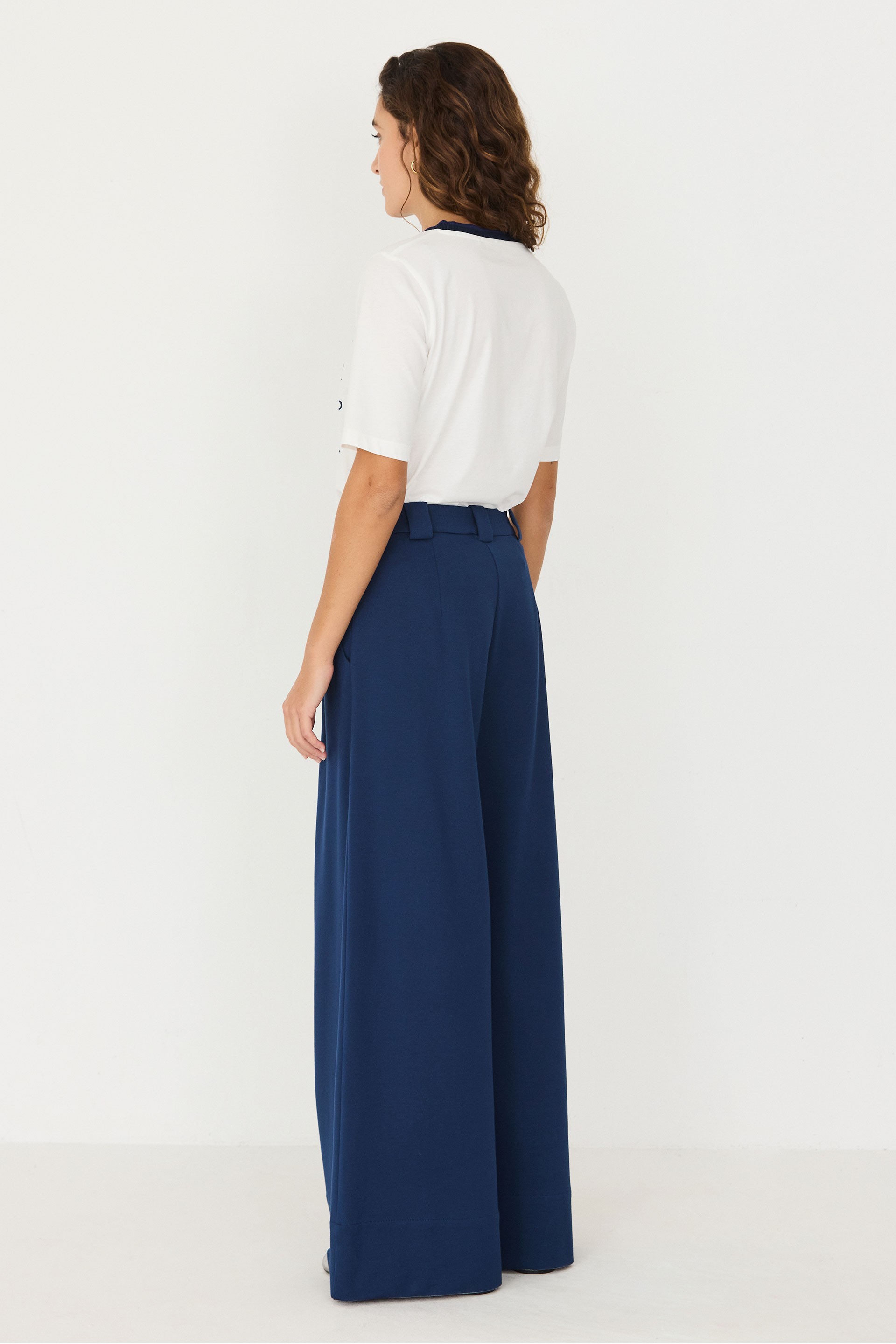 SKFK womens vegan Pants Palazzo Nia Blue