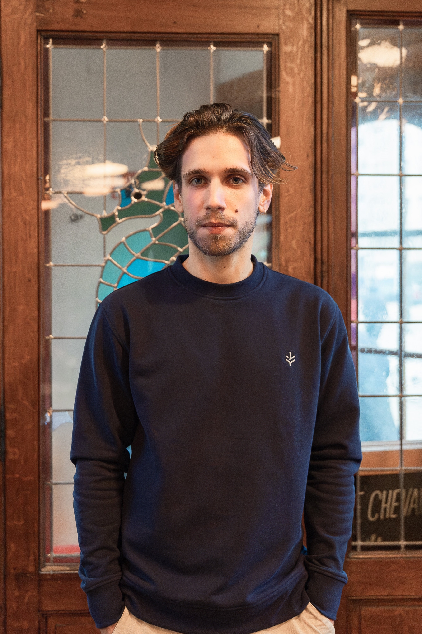 Lucid Collective Herren vegan Sweatshirt Just Blue