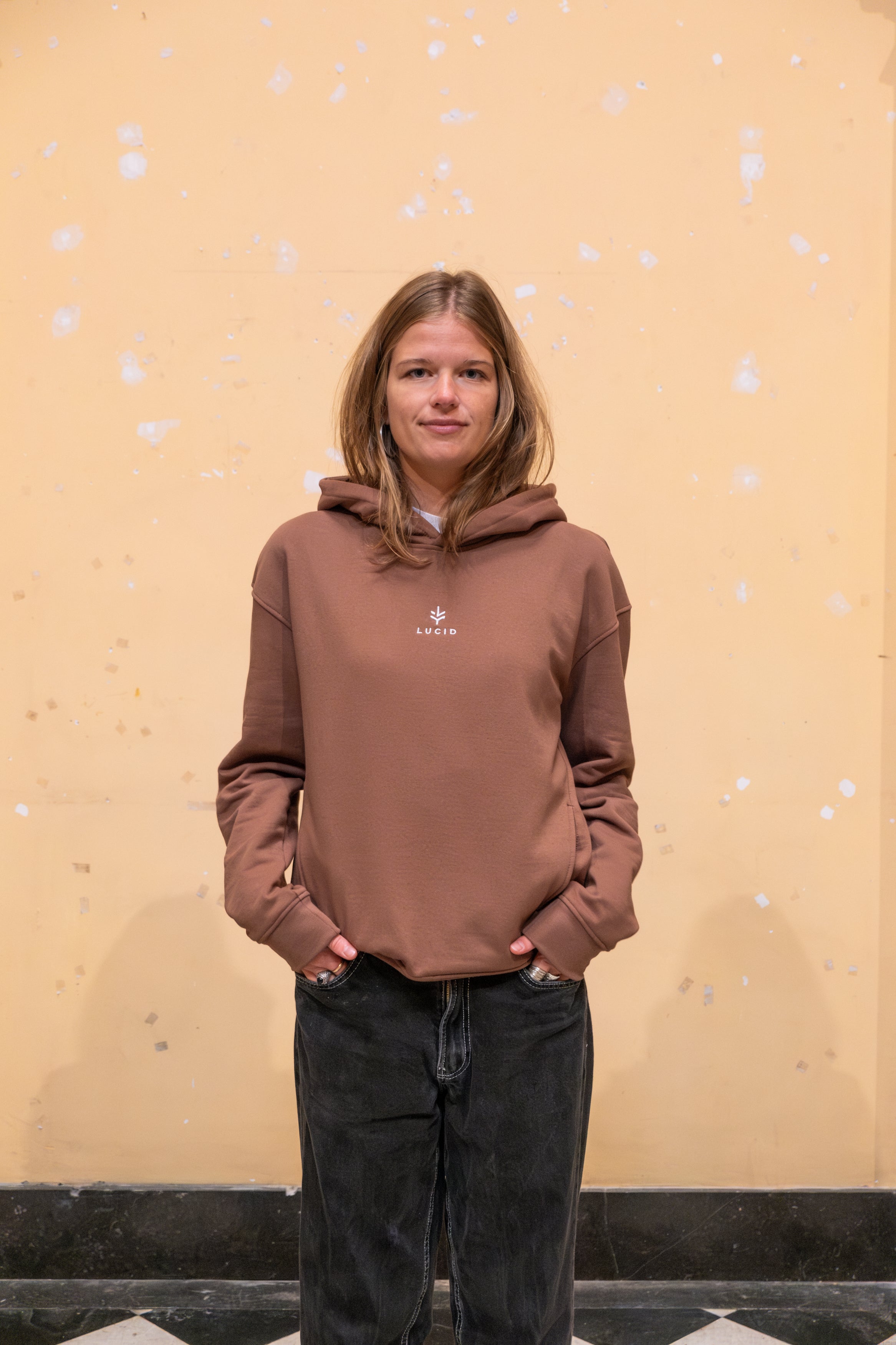 Lucid Collective men vegan Hoodie Ease Unisex Brown