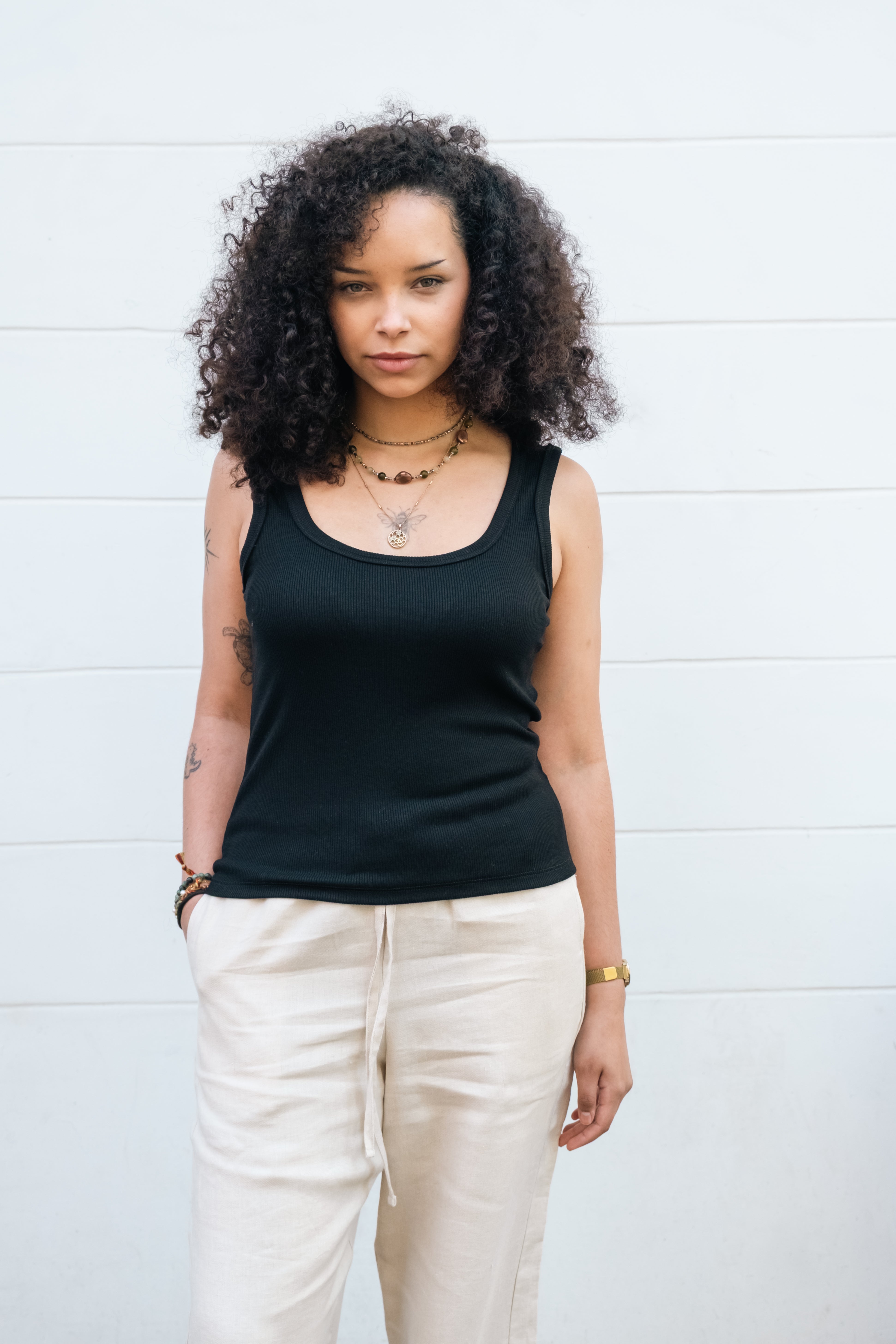 Lucid Collective womens vegan Top Rise Black