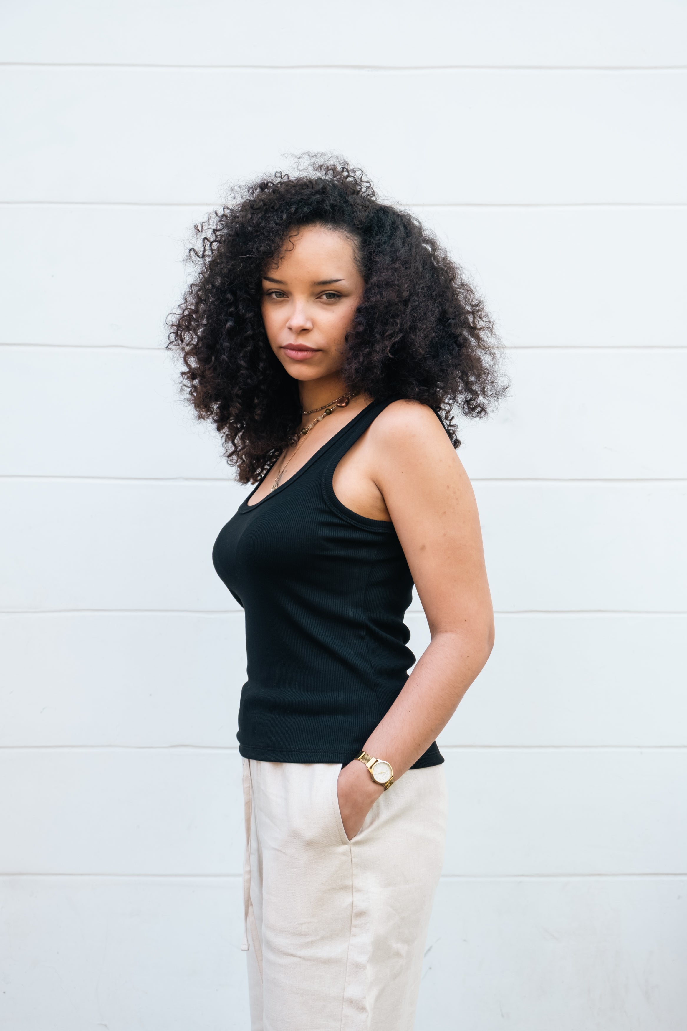 Lucid Collective womens vegan Top Rise Black