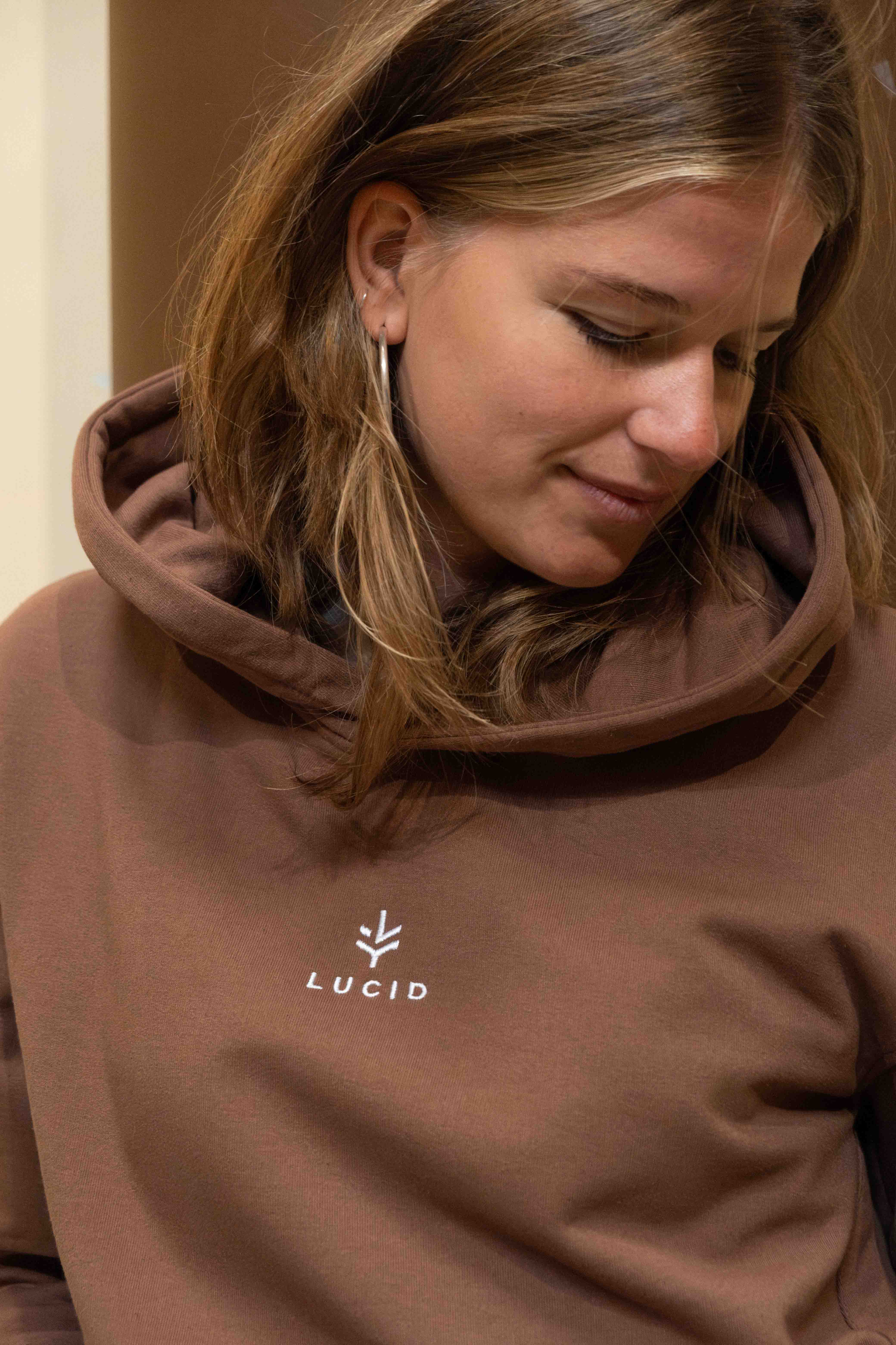 Lucid Collective men vegan Hoodie Ease Unisex Brown