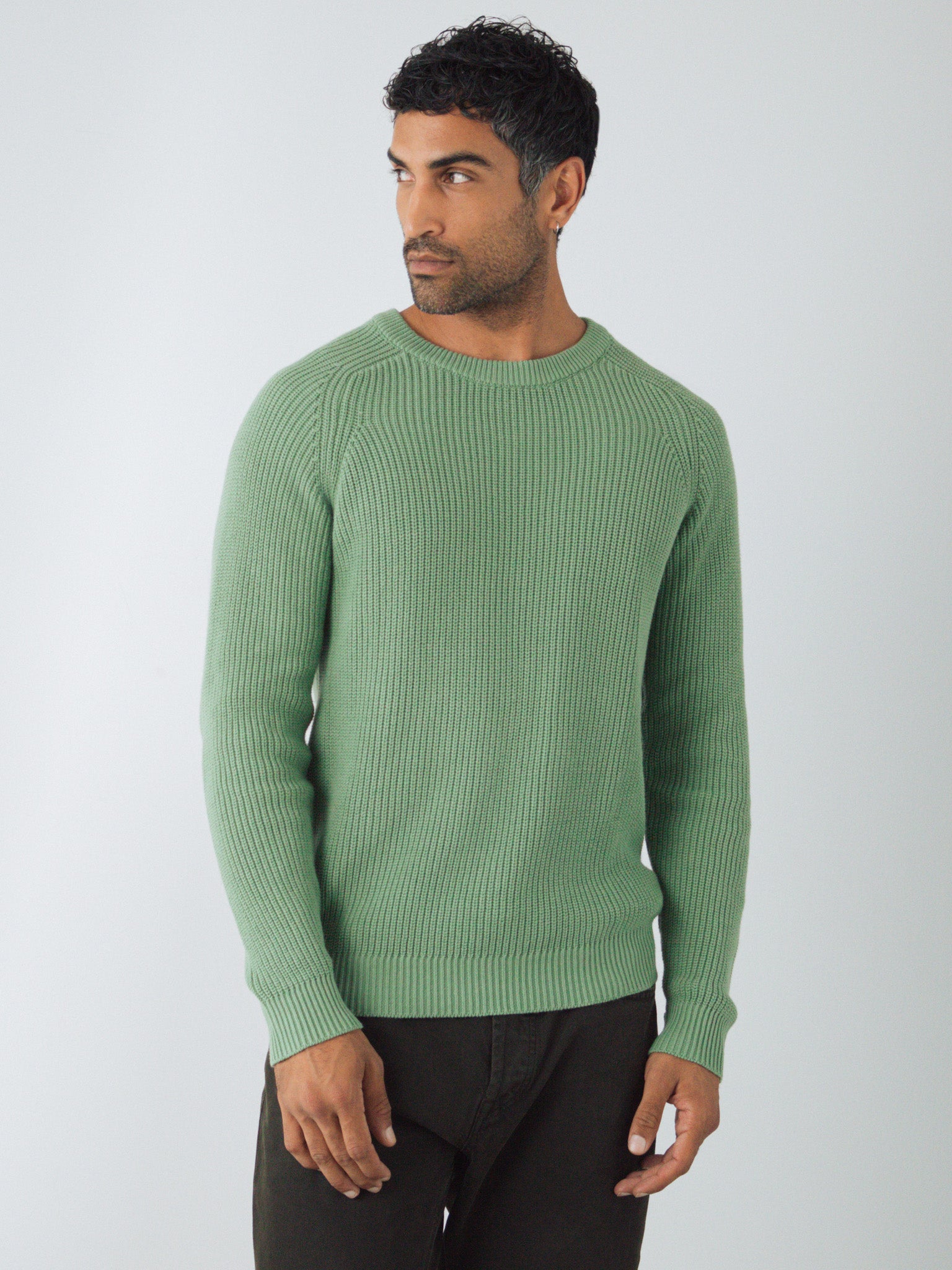 Honest Basics men vegan Jumper Heavy Knit Sage