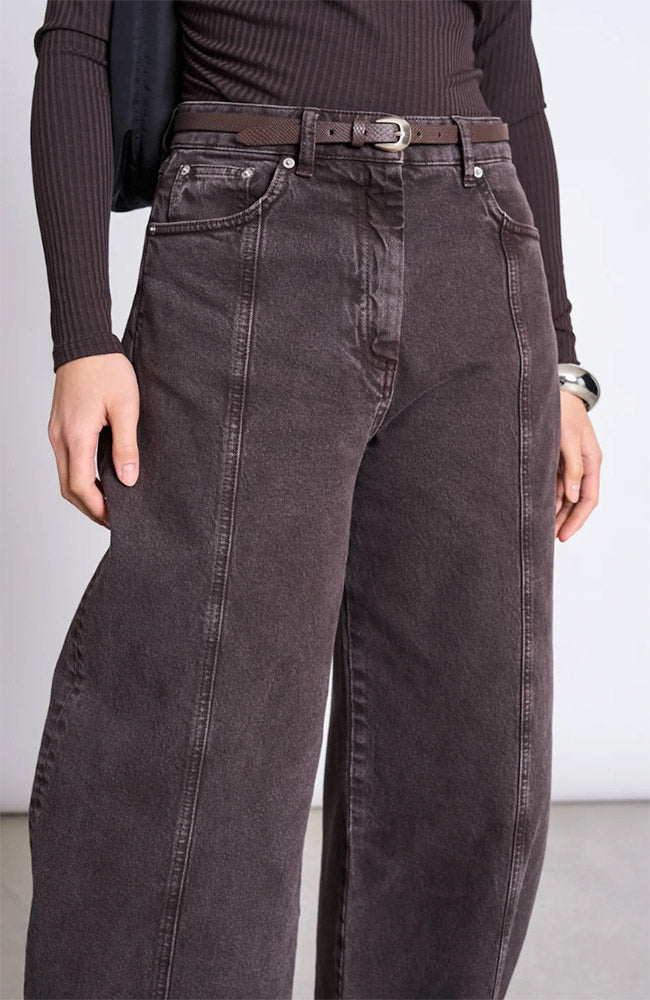 JAN N JUNE womens vegan Belt Seryl Snake Brown