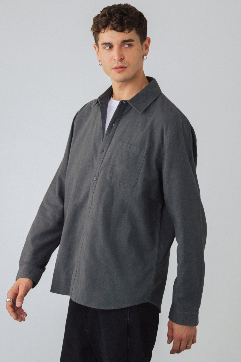 Honest Basics Herren vegan Flanellhemd Badger Braun