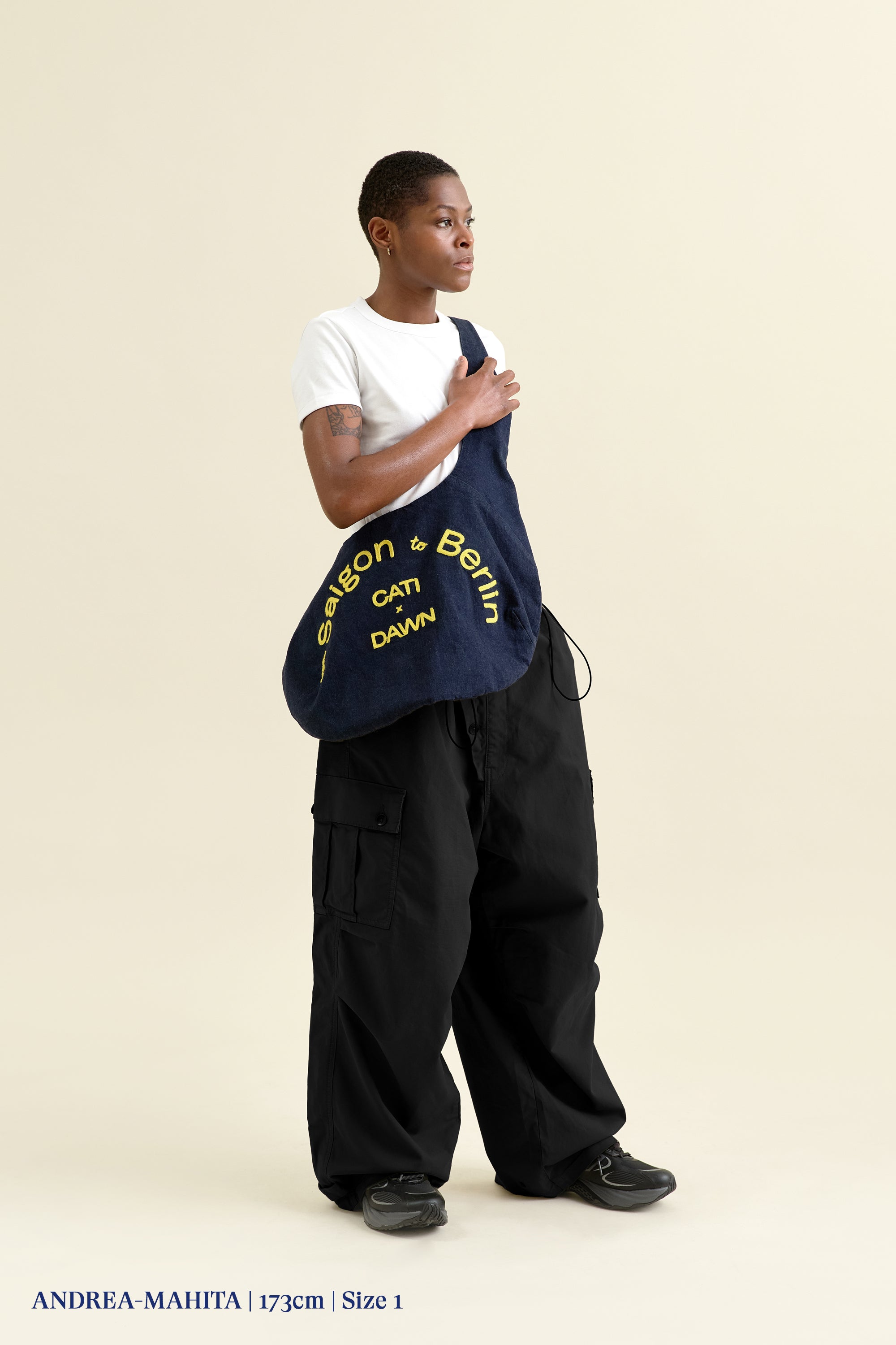 Dawn womens vegan Pants May May Baggy Cargo Black