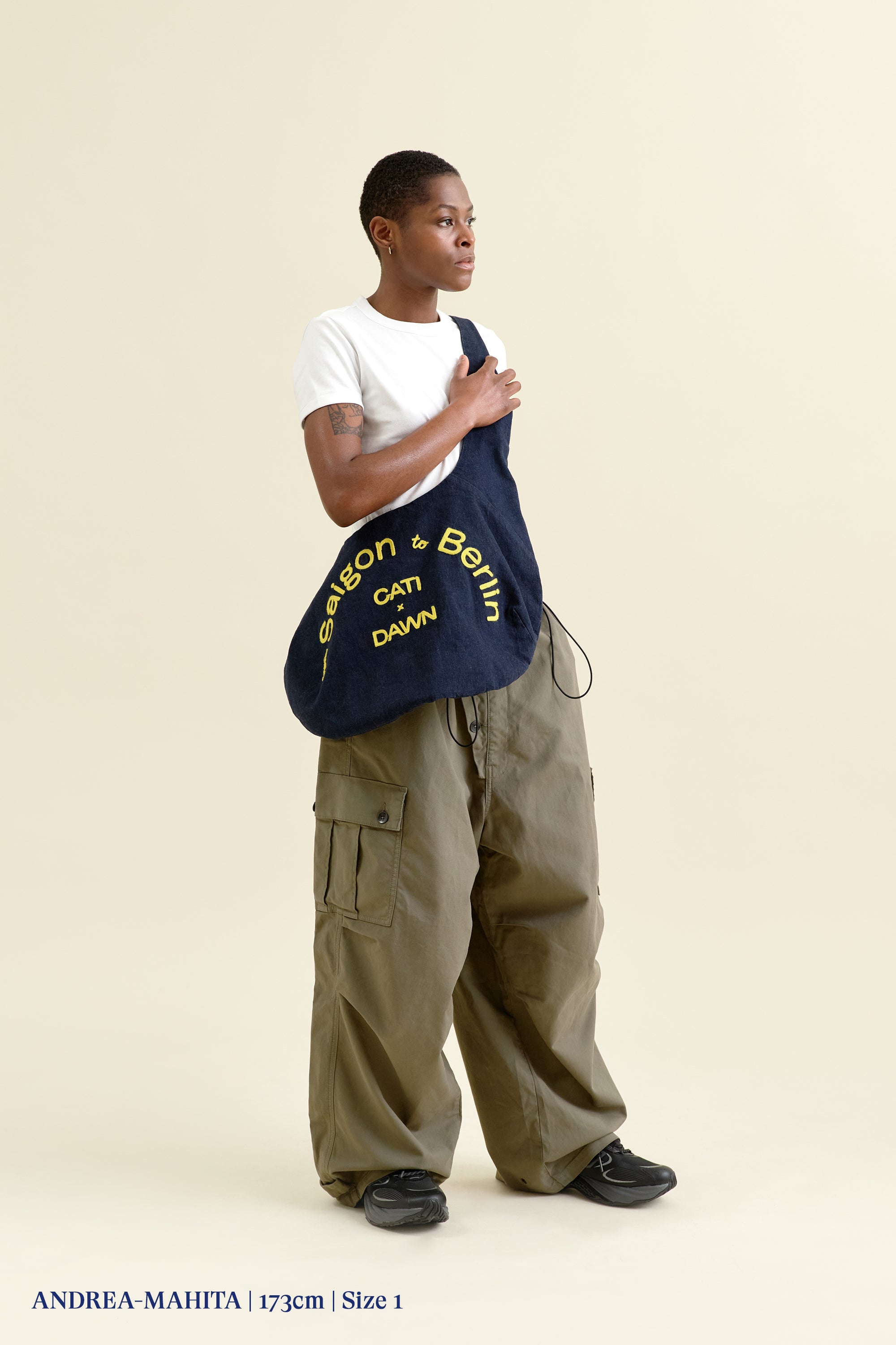 Dawn womens vegan Pants May May Baggy Cargo Moss Green
