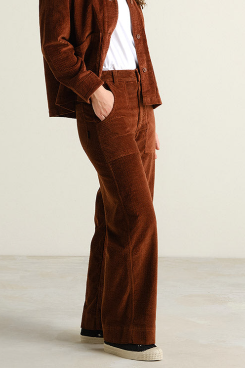 Dedicated Damen vegan Hose Vara Aus Cord Farbe Cappuccino