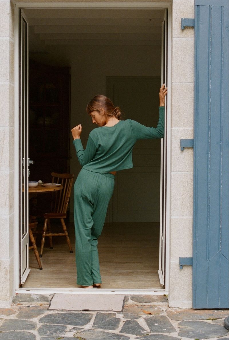 Nénés womens vegan Pants Maud Green