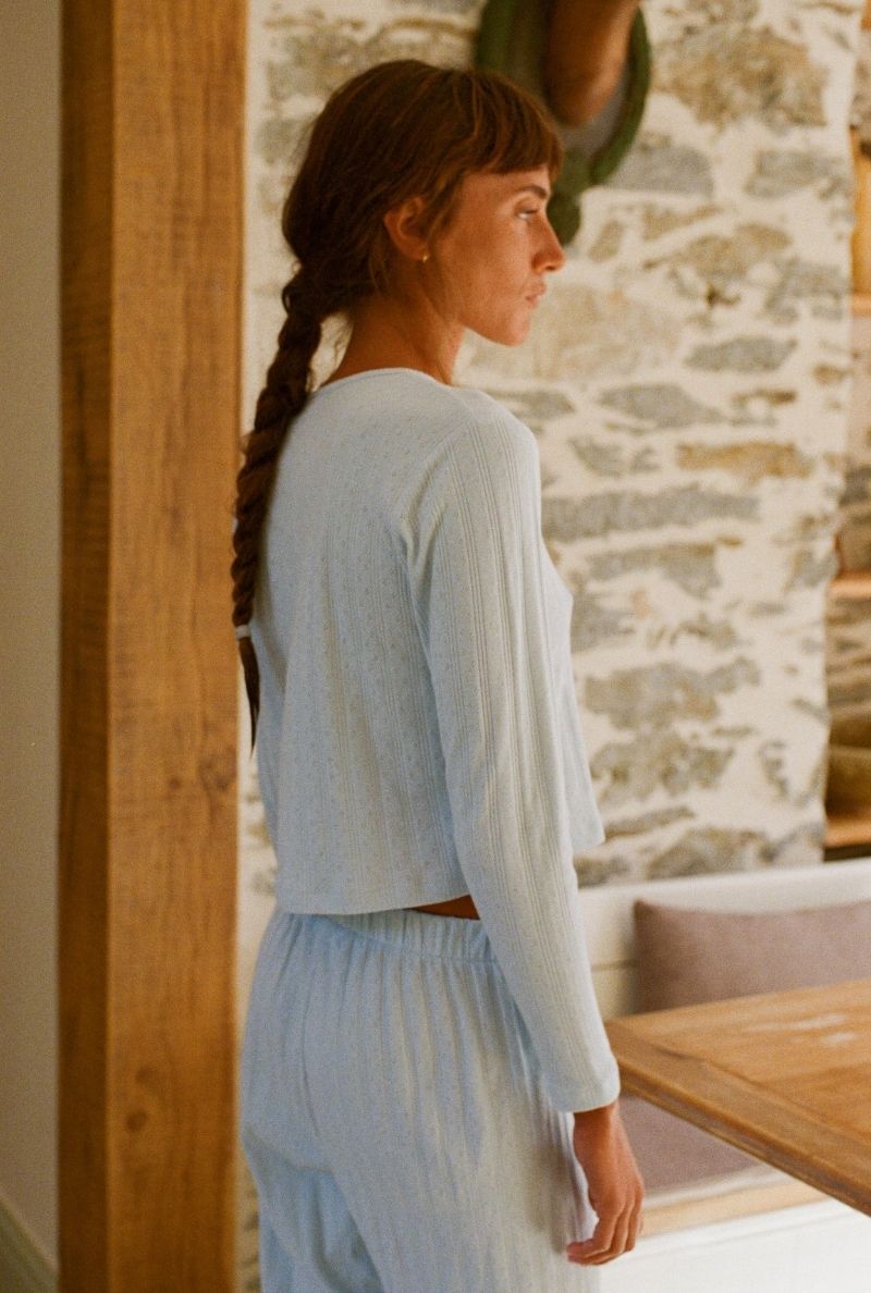 Nénés womens vegan Cardigan Maud Light Blue