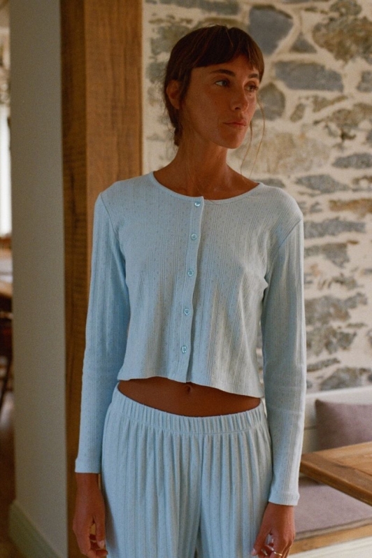 Nénés womens vegan Cardigan Maud Light Blue