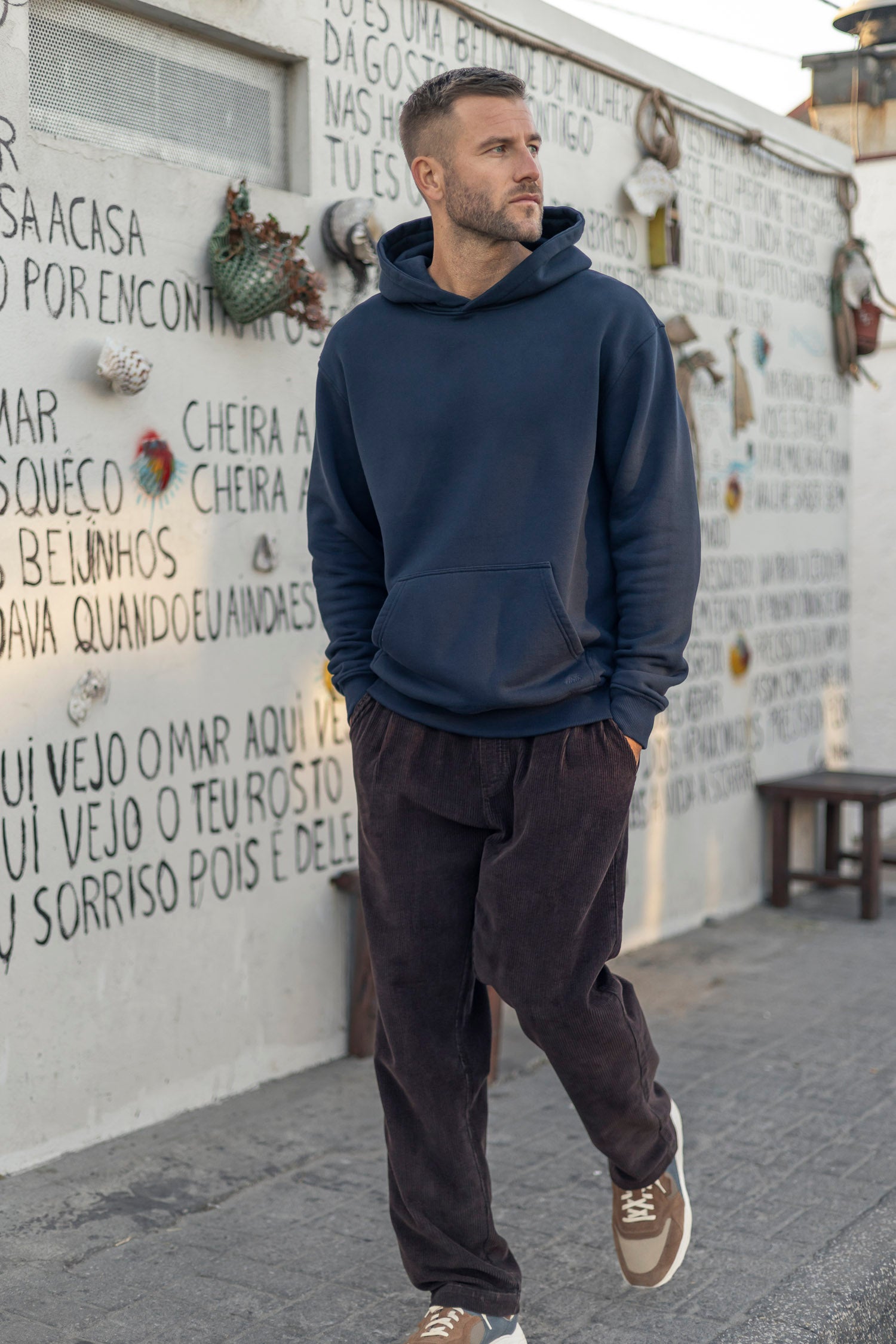 DIRTS men vegan Hoodie Oversized Navy
