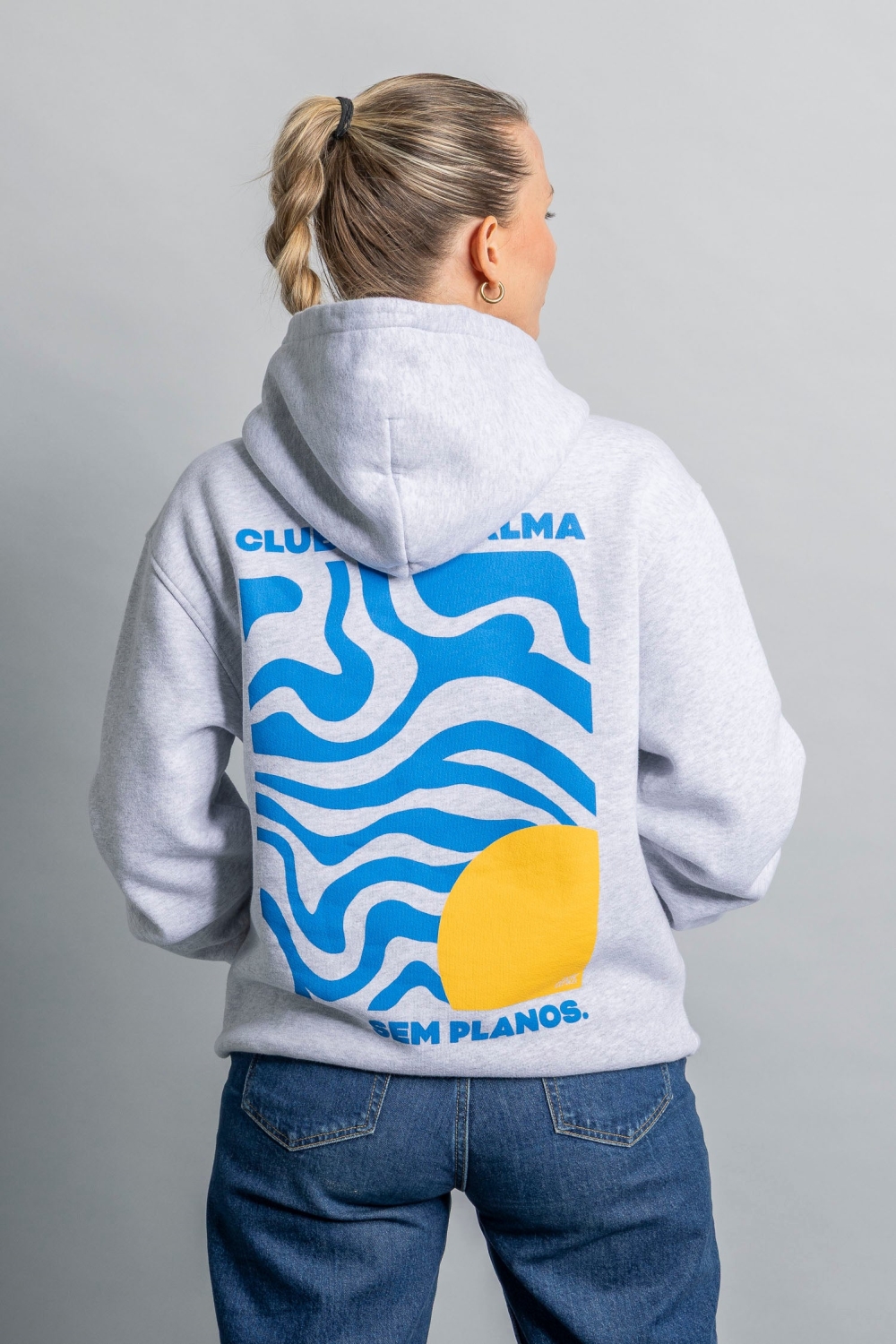 DIRTS Damen vegan Hoodie Nada Urgente Grau Meliert