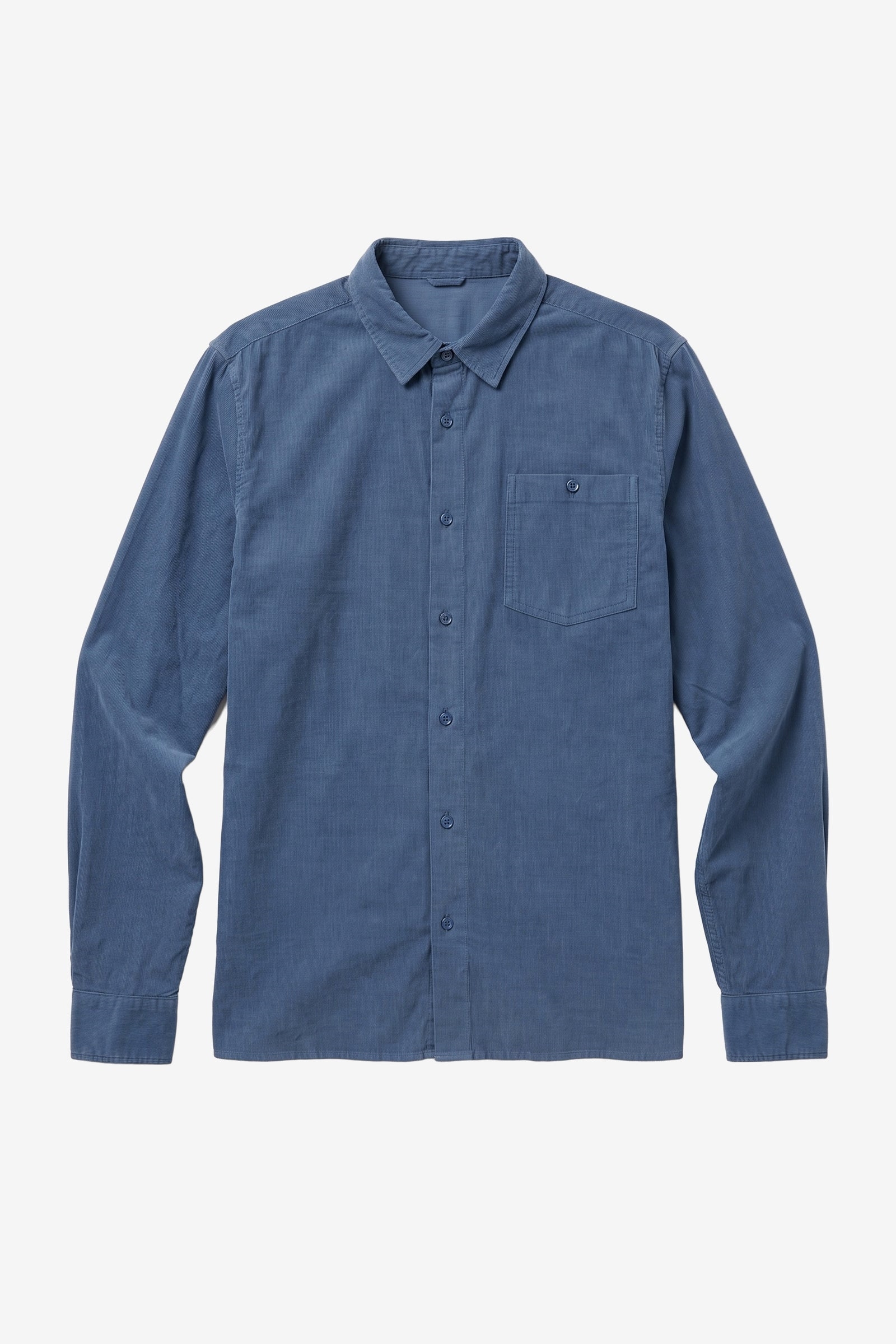 KnowledgeCotton Apparel Herren vegan Hemd Regular Passform Cord Vintage Indigo