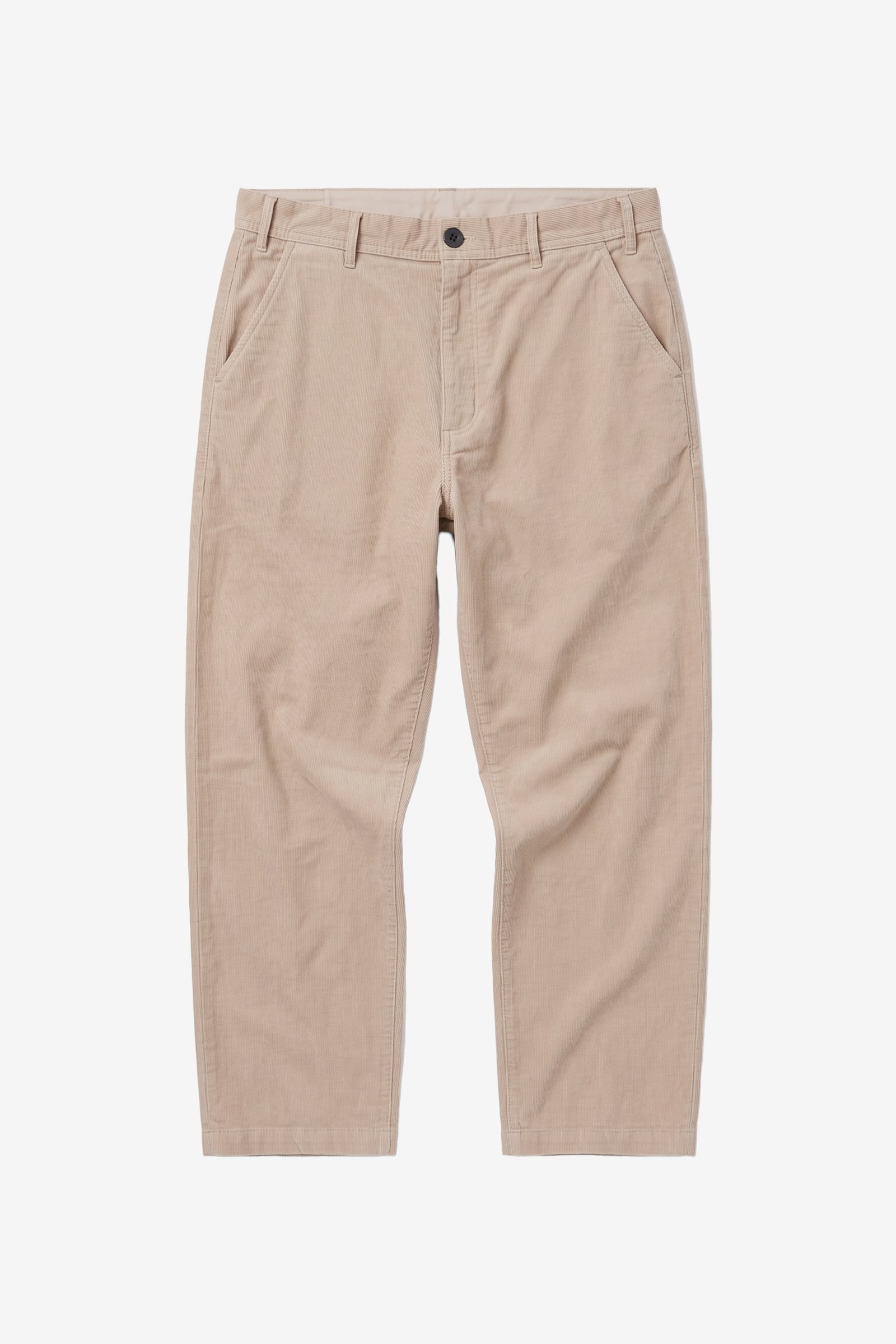 KnowledgeCotton Apparel Herren vegan Chino Hose Flint Weit Geschnitten Aus Cord Helles Federgrau