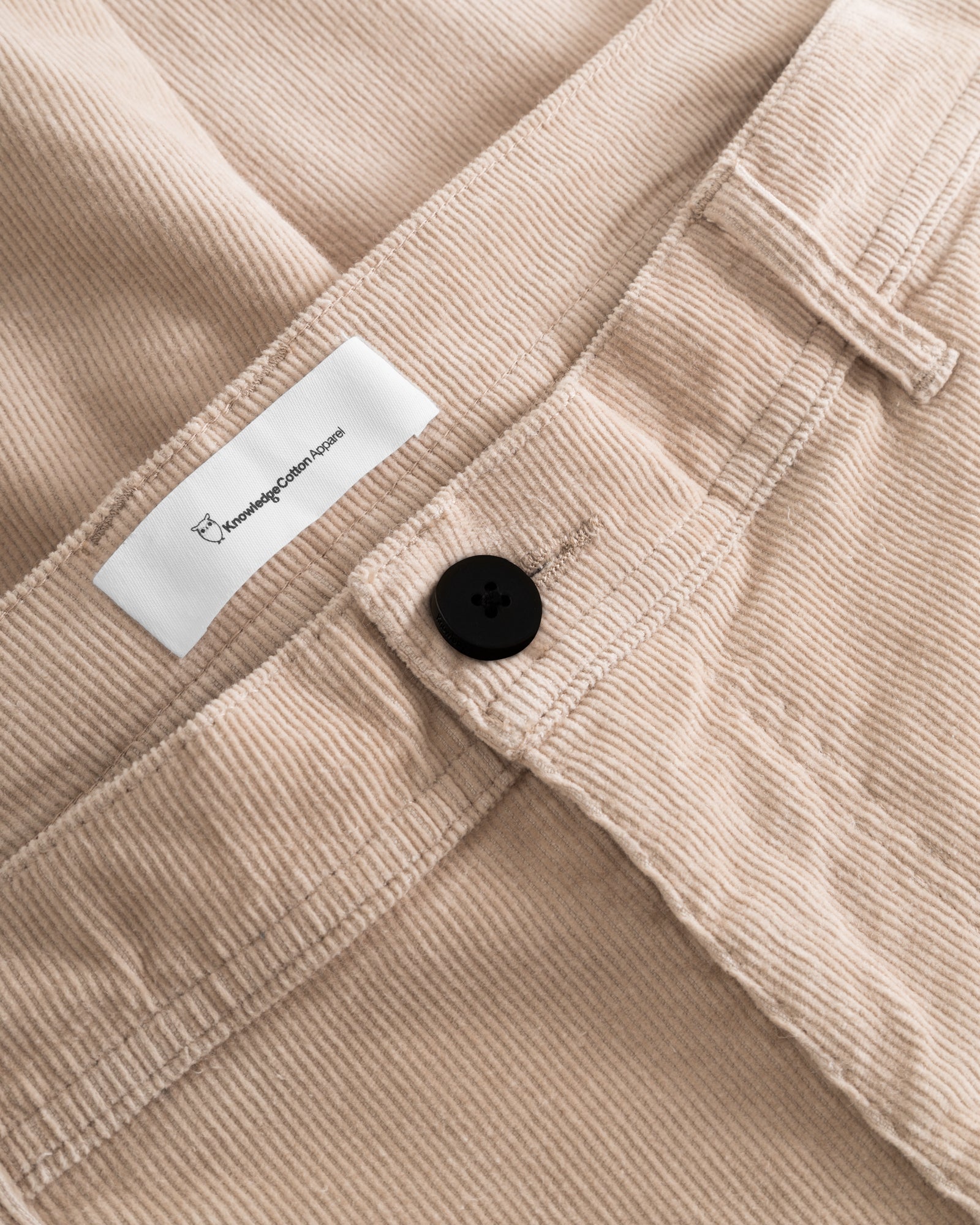 KnowledgeCotton Apparel men vegan Chino Pants Flint Wide Corduroy Light Feather Gray