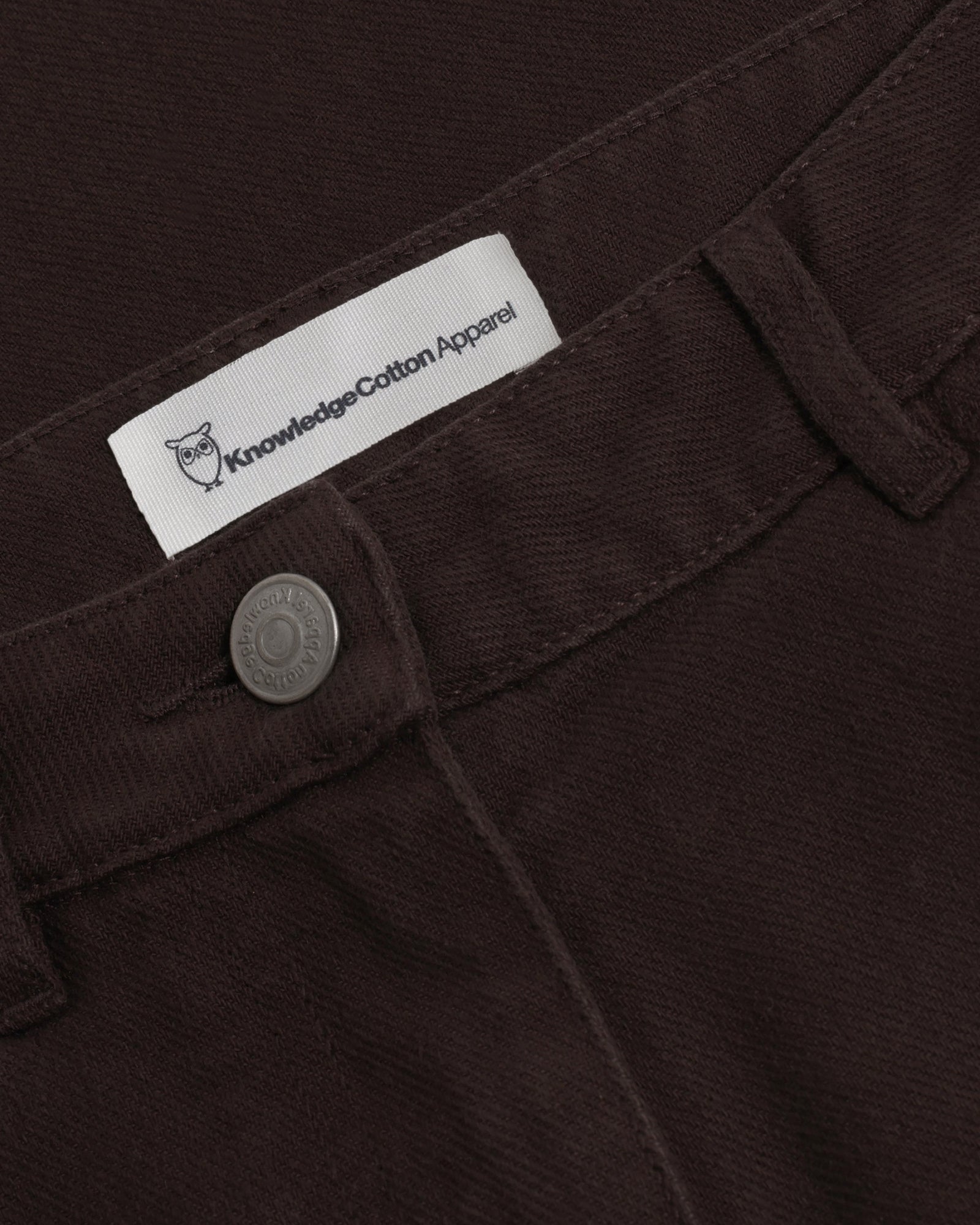 KnowledgeCotton Apparel womens vegan Pants Gale Regular Twill Chocolate Torte