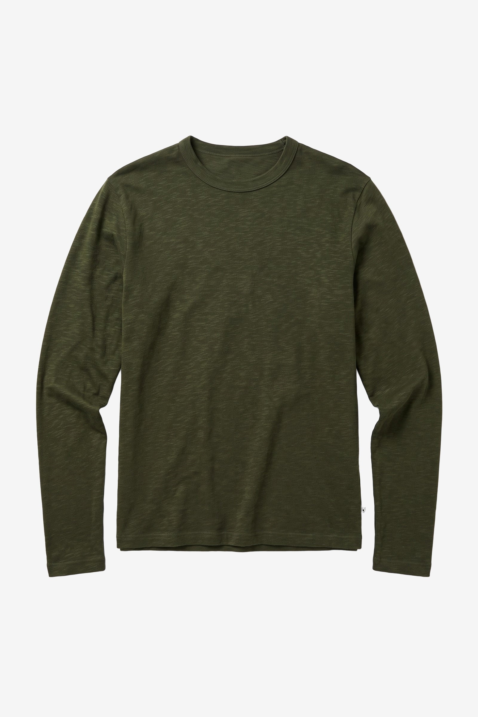 KnowledgeCotton Apparel Herren vegan Langarm T-Shirt Slub Forest Nachtgr&Atilde;&frac14;n