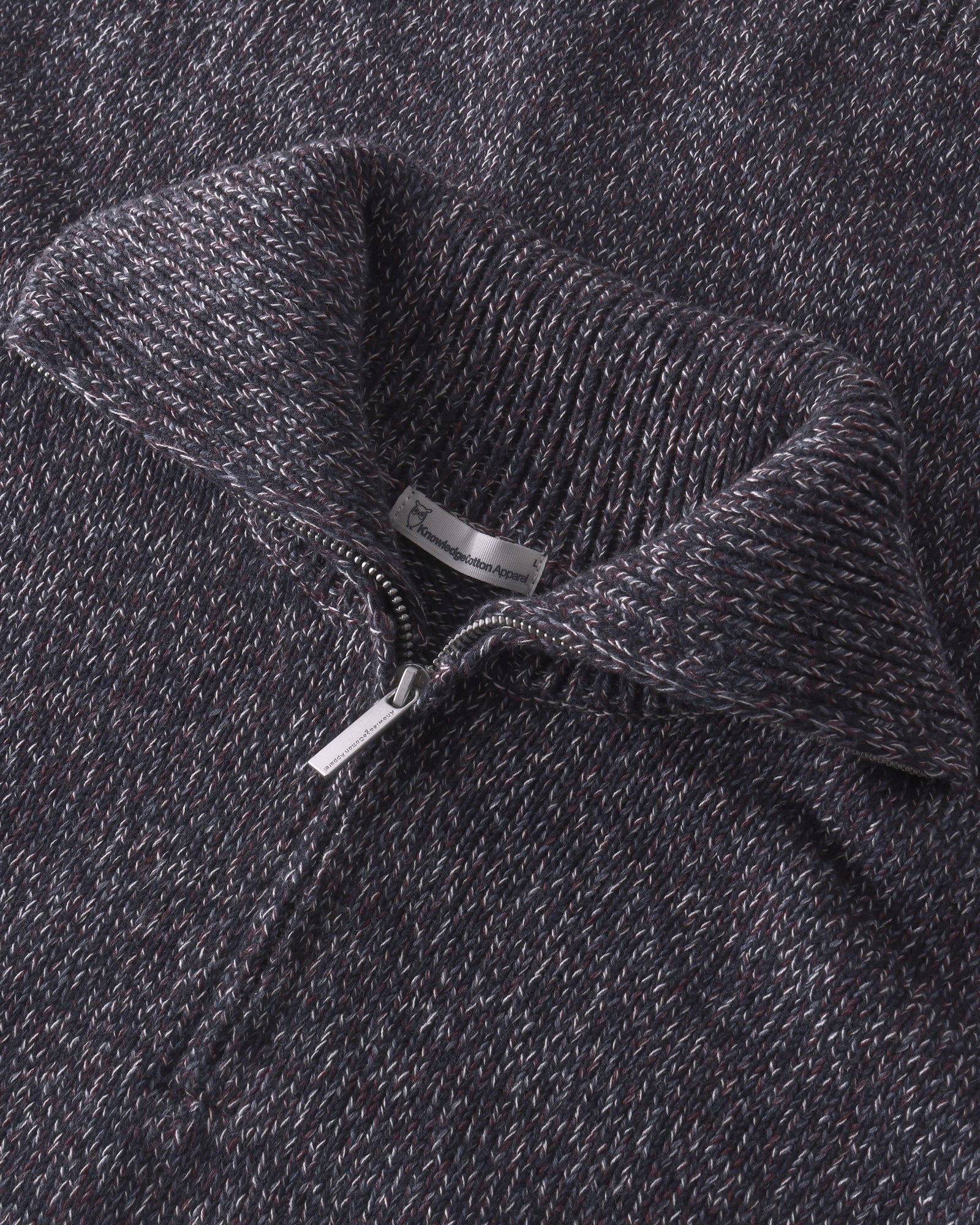 KnowledgeCotton Apparel men vegan Sweater Quarter Zip Blue Multi