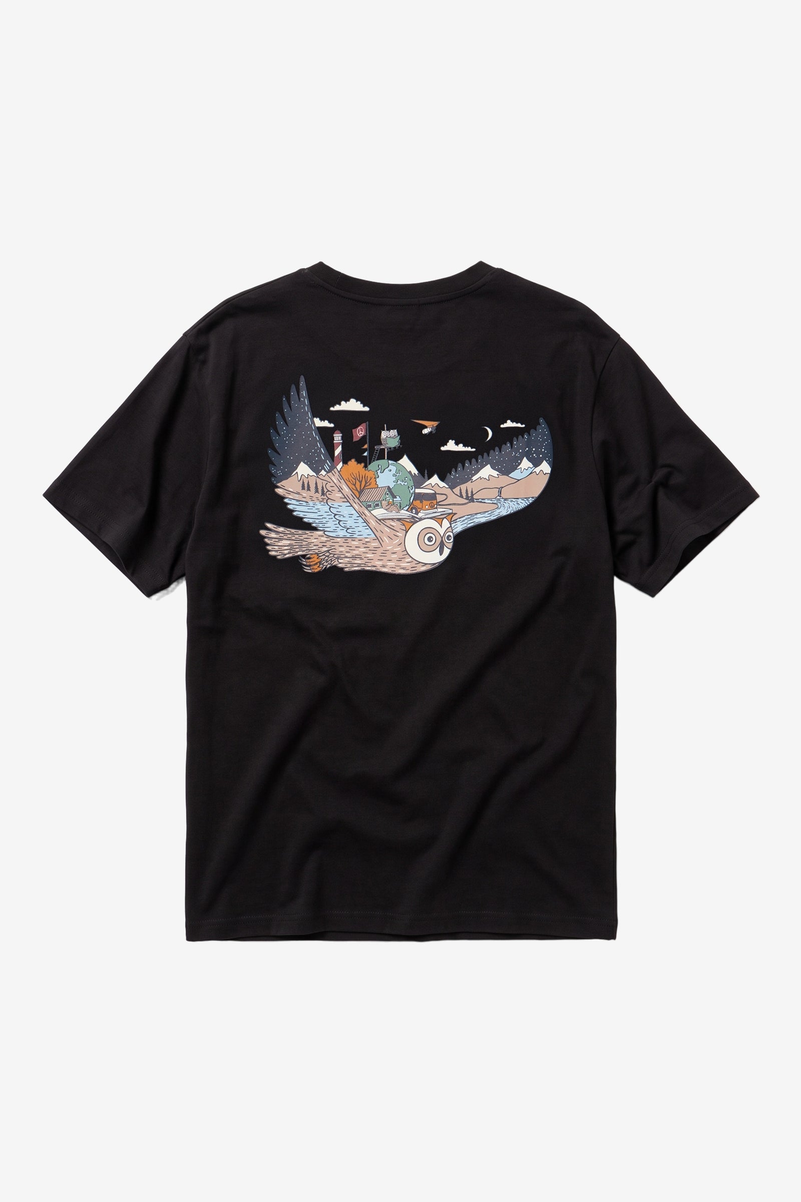 KnowledgeCotton Apparel Herren vegan T-Shirt Back Print Black Jet