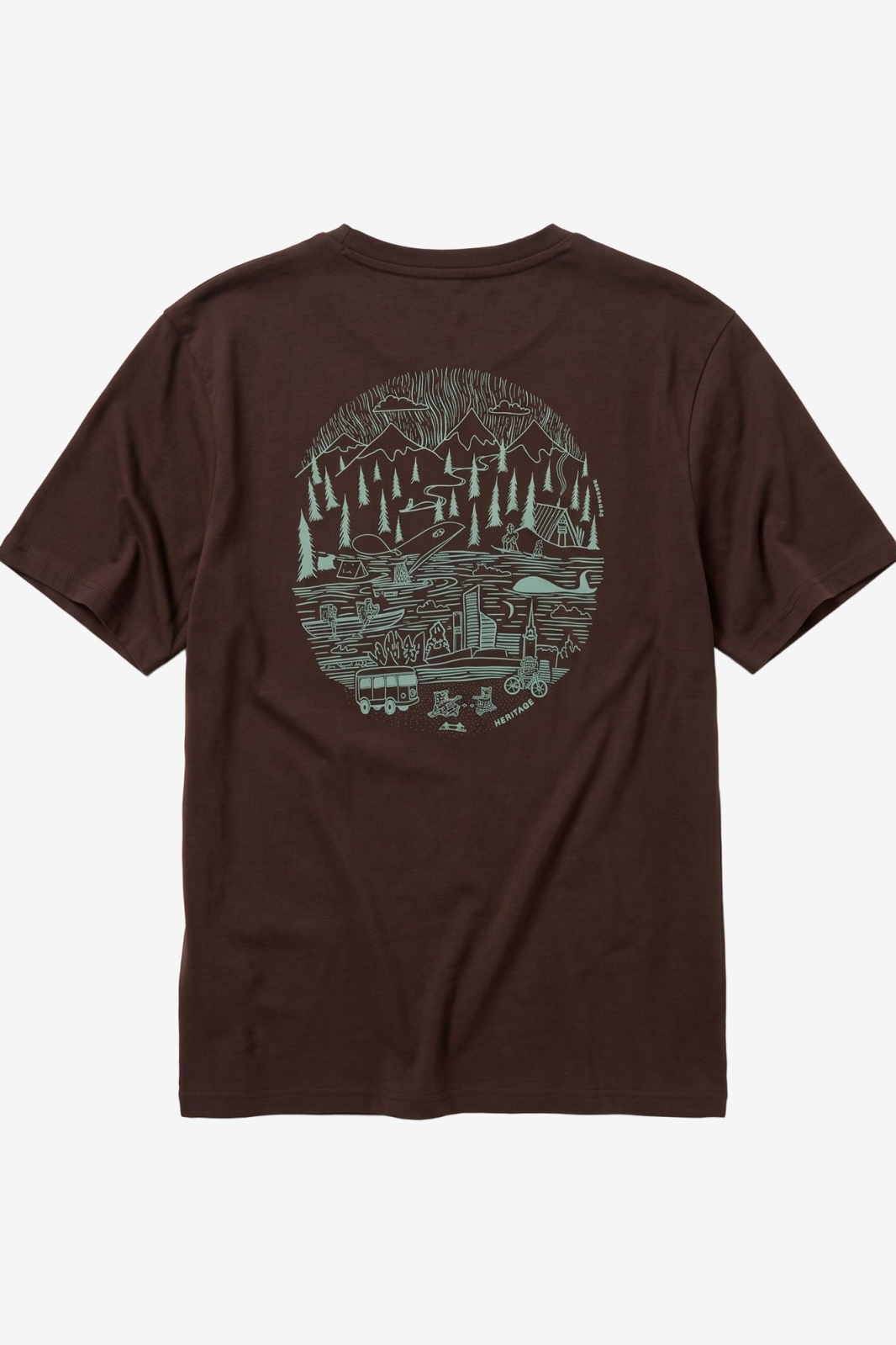 KnowledgeCotton Apparel Herren vegan T-Shirt Back Print Chocolate Torte Braun