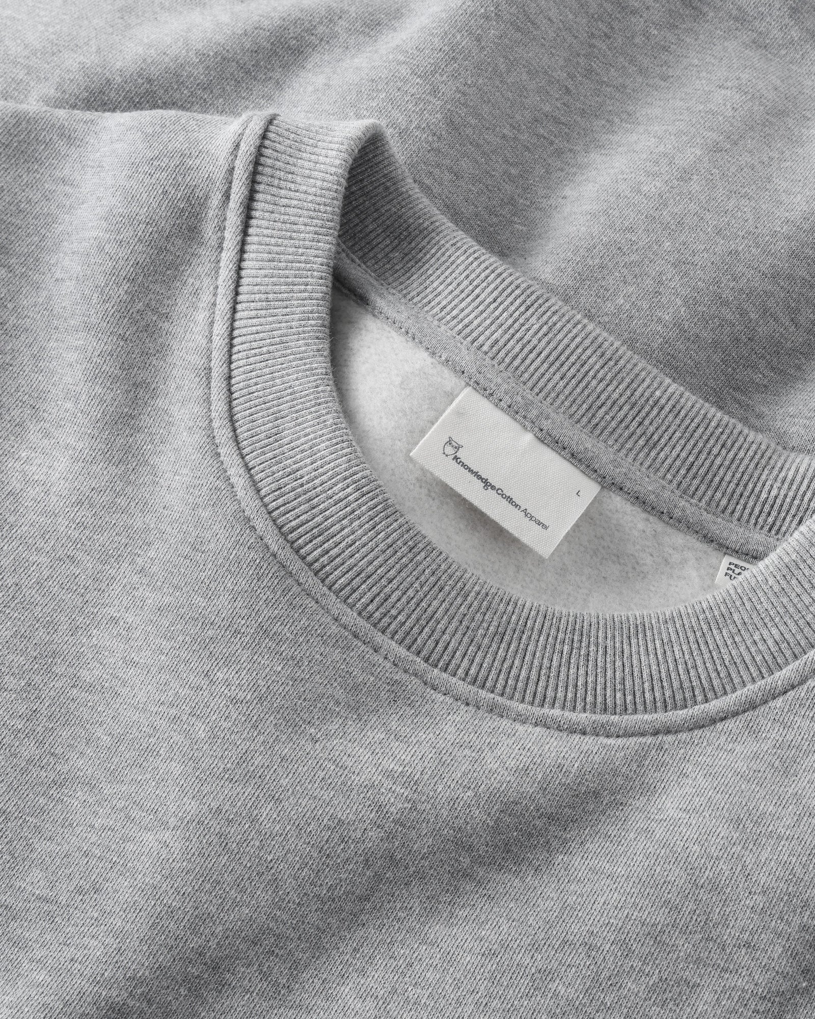 KnowledgeCotton Apparel men vegan Sweatshirt Relaxed Crew Neck Grey Melange