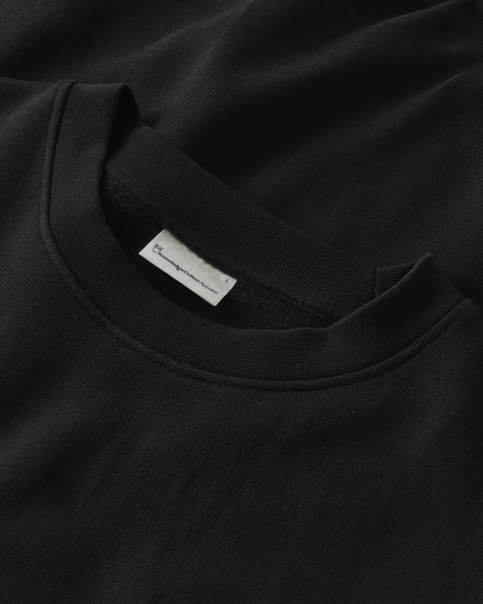 KnowledgeCotton Apparel men vegan Sweatshirt Relaxed Crew Neck Black Jet