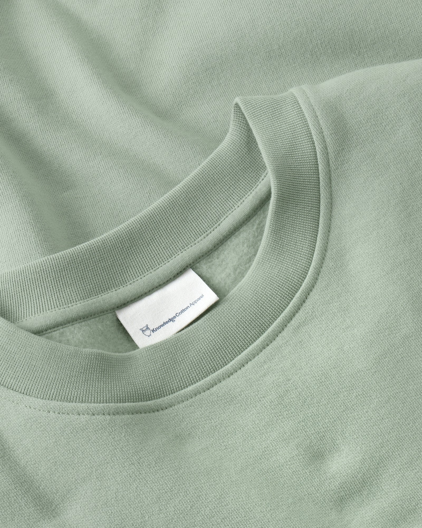 KnowledgeCotton Apparel men vegan Sweatshirt Relaxed Crew Neck Lily Pad Green