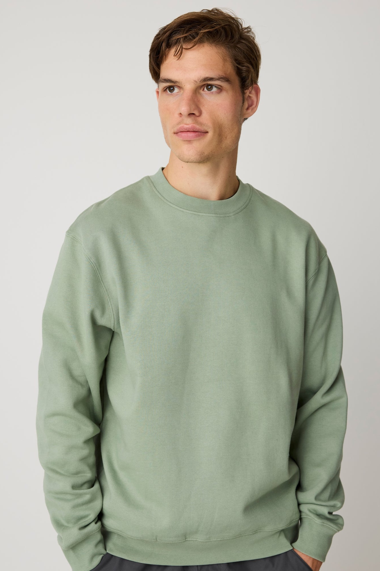 KnowledgeCotton Apparel Herren vegan Sweatshirt Mit Lockerem Schnitt Und Rundhalsausschnitt &acirc;&zcaron;lily Pad&acirc;œ, Gr&Atilde;&frac14;n