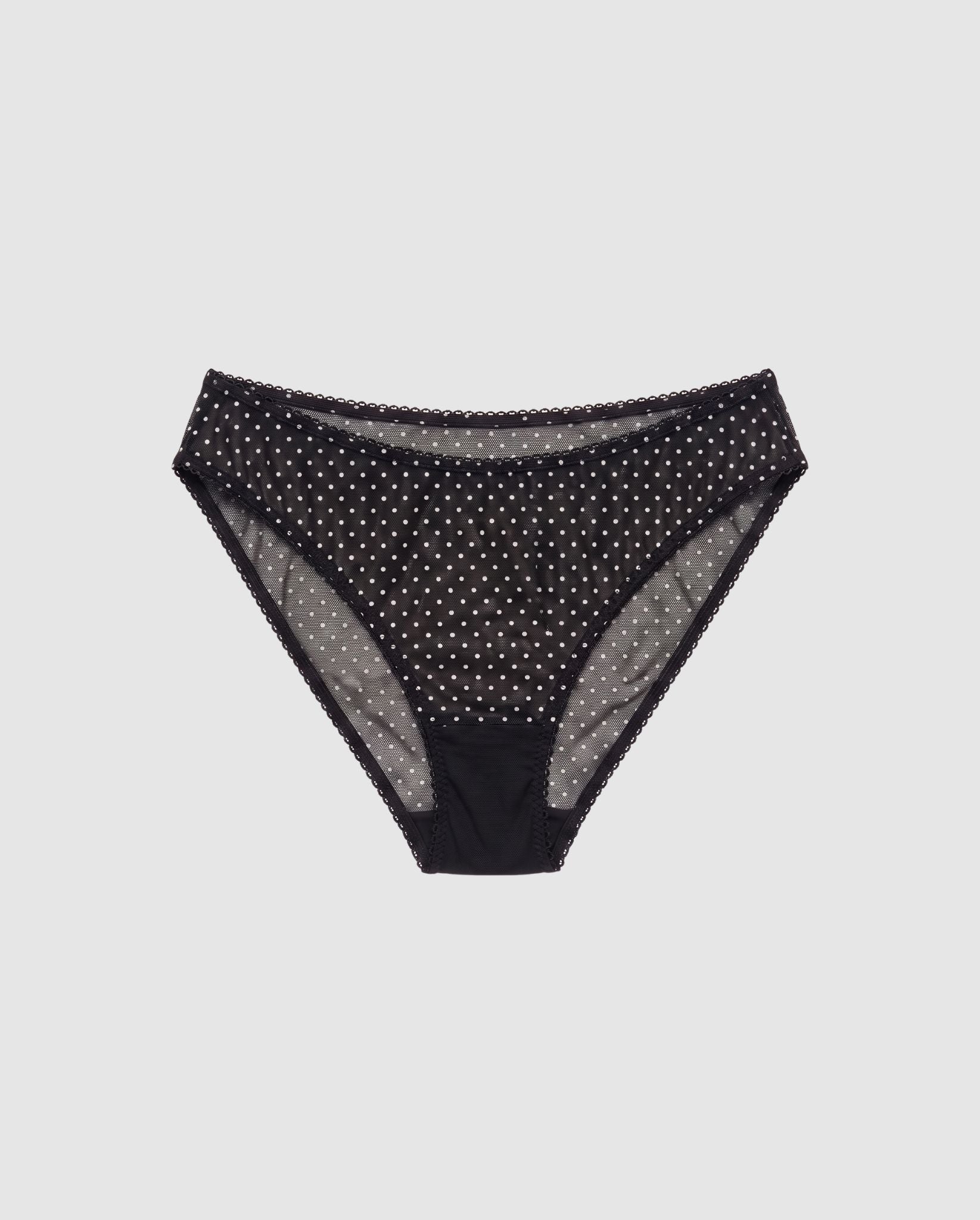 Understatement womens vegan Briefs Mesh Dipped Midi Black White