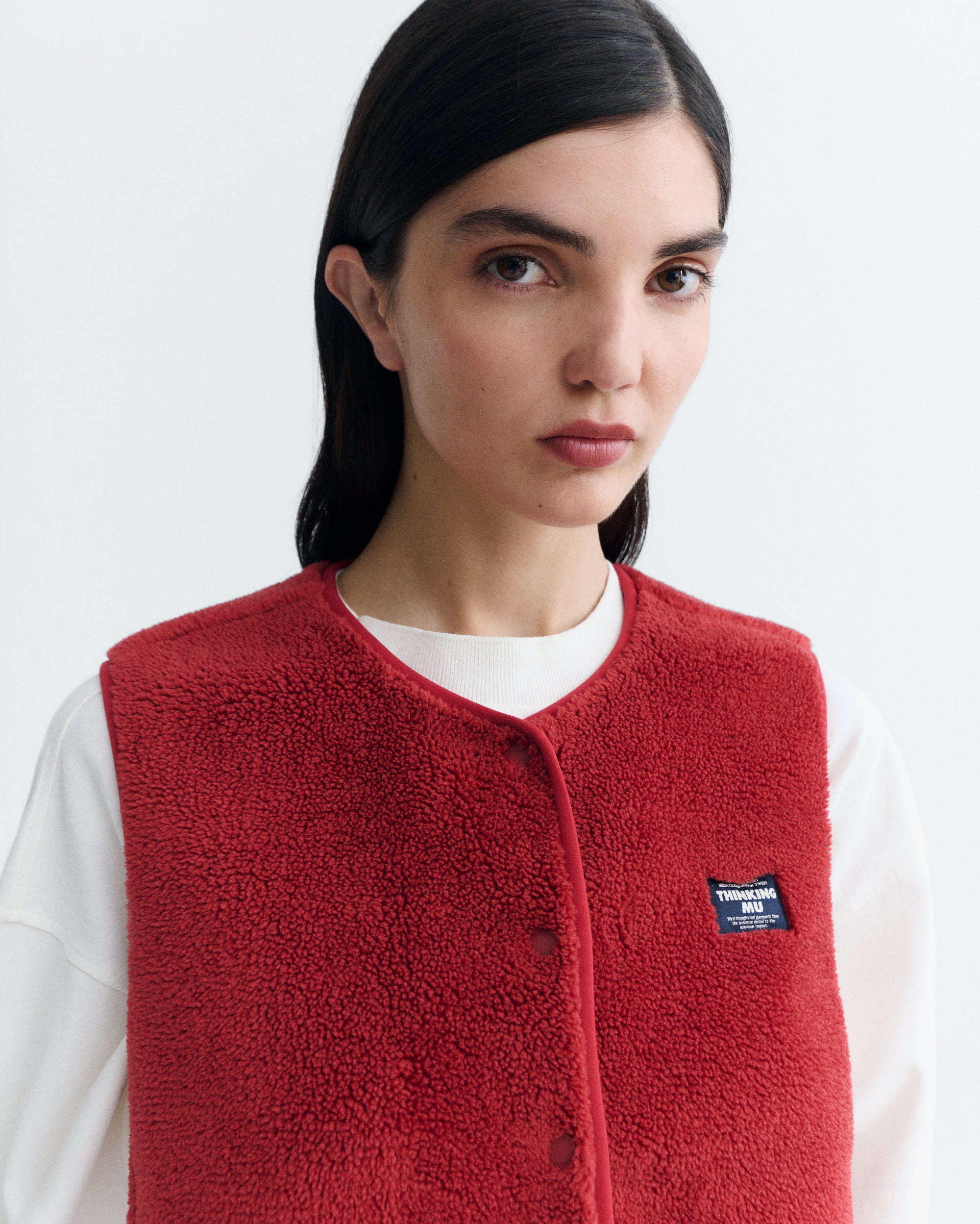 Thinking MU womens vegan Body Warmers Jay Red