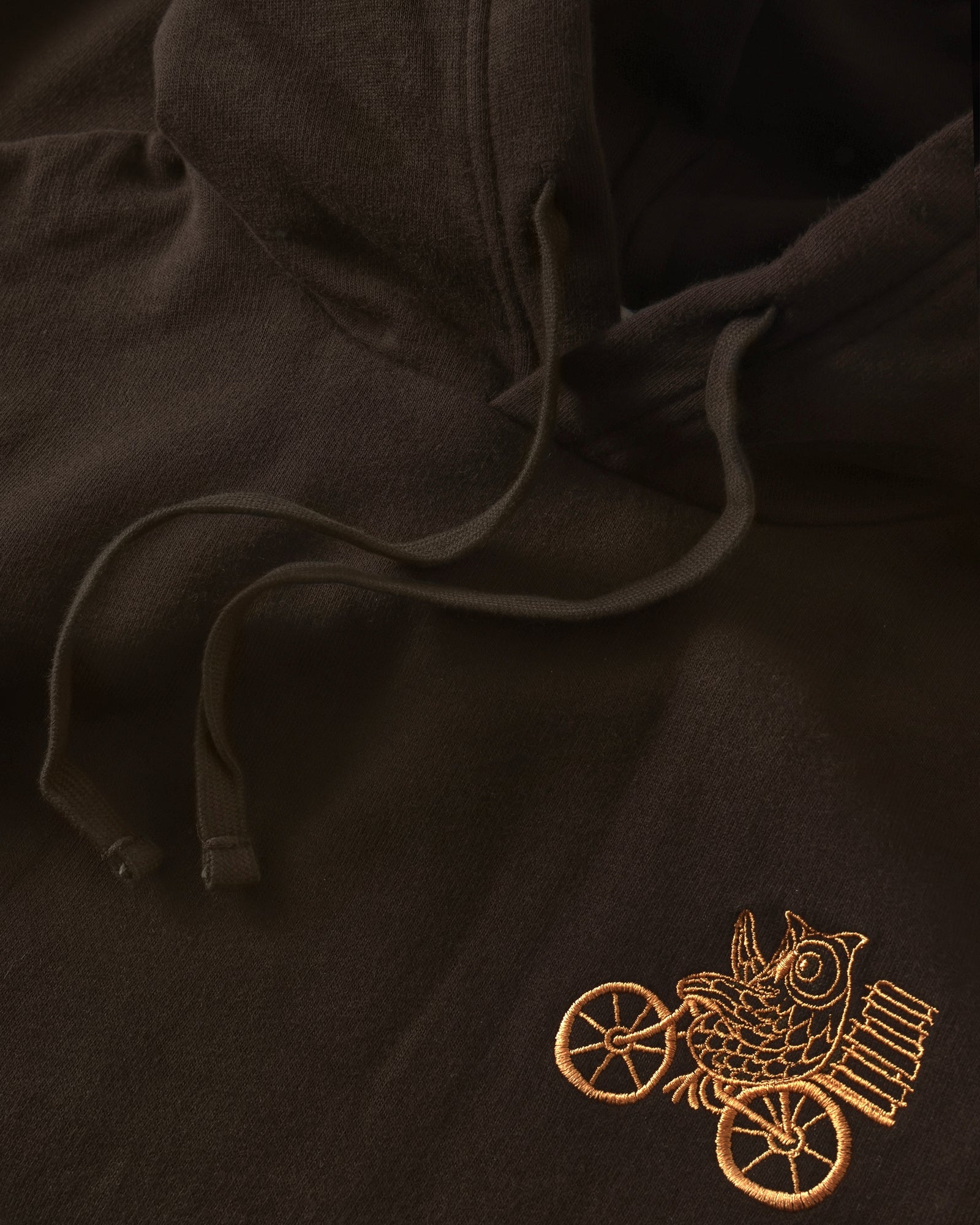 KnowledgeCotton Apparel men vegan Hoodie Relaxed Embroidery Chocolate Torte