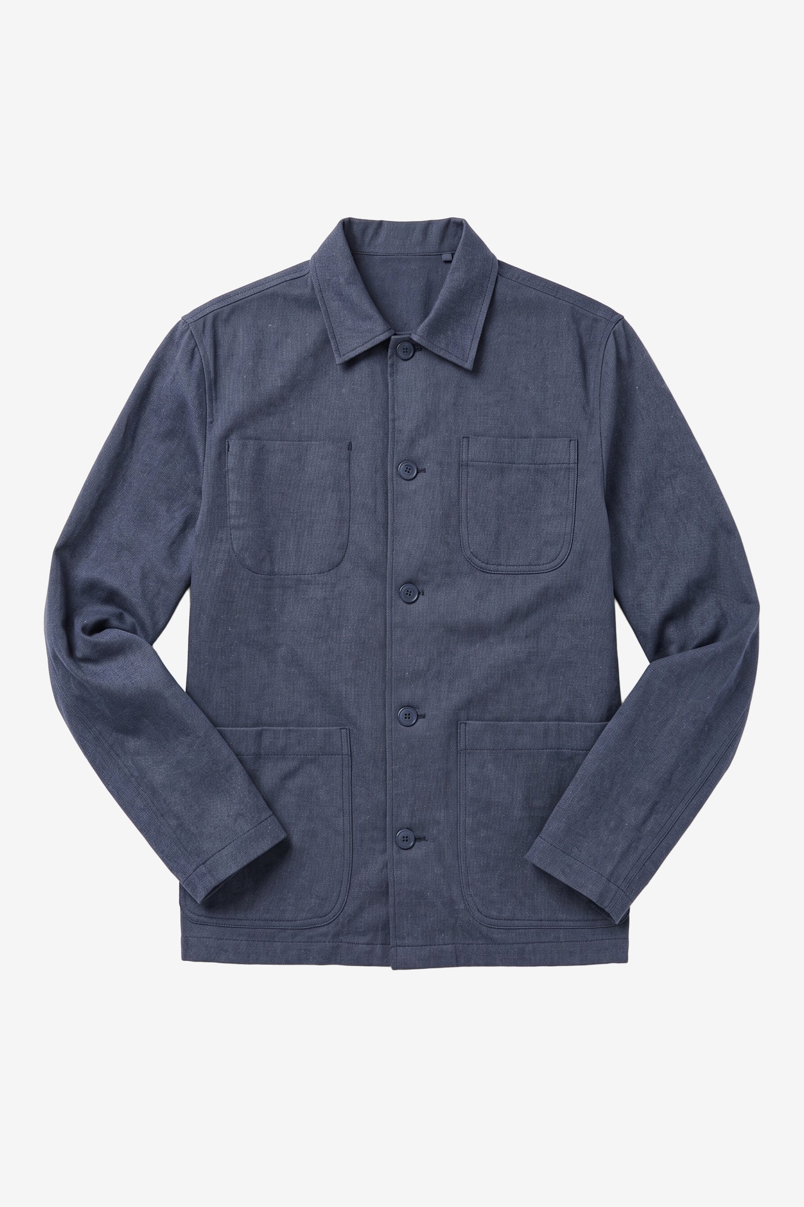 KnowledgeCotton Apparel men vegan Overshirt Flannel Vintage Indigo