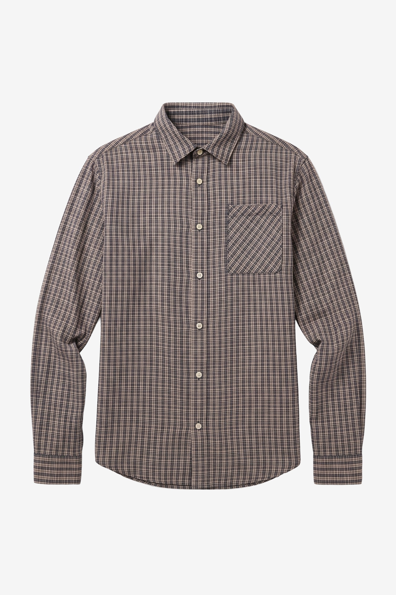 KnowledgeCotton Apparel Herren vegan Hemd Dune Regular Karo Blau Kariert