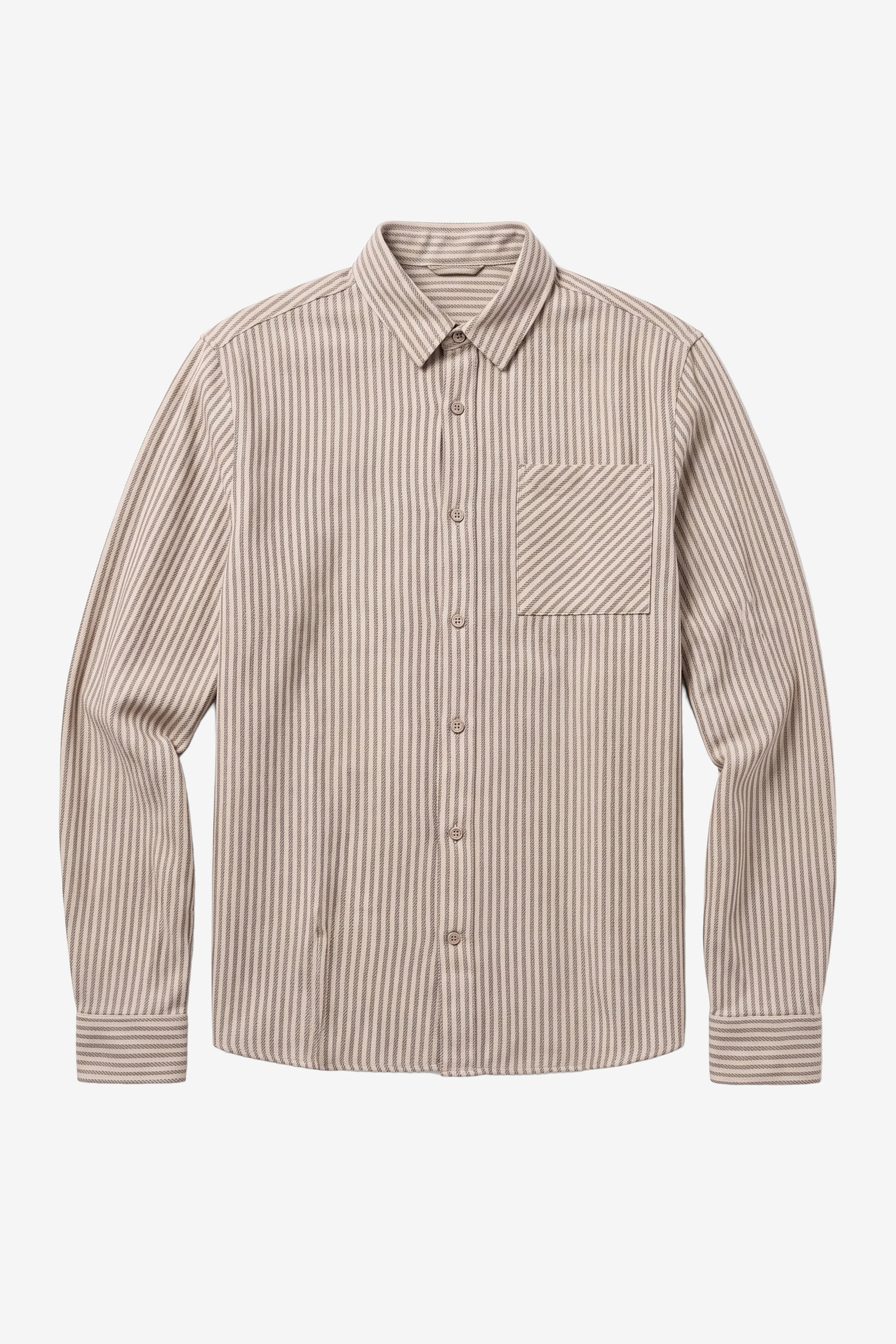 KnowledgeCotton Apparel Herren vegan Hemd Dune Regular Streifen Braun Kariert