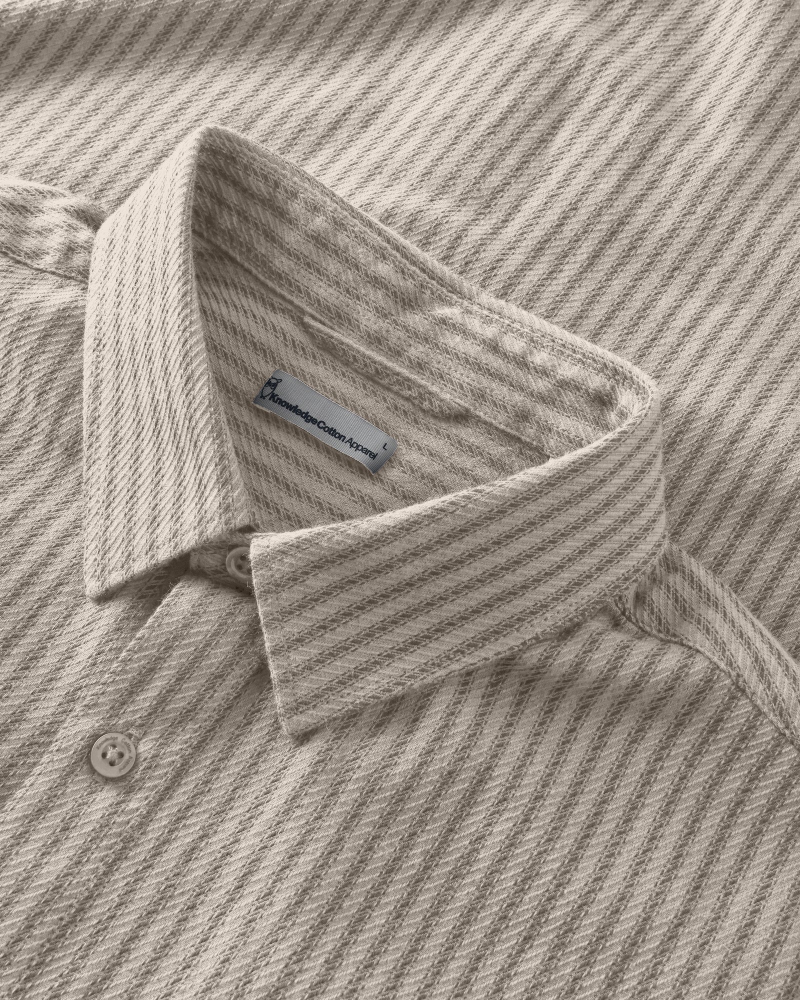 KnowledgeCotton Apparel men vegan Shirt Dune Regular Stripe Brown Check