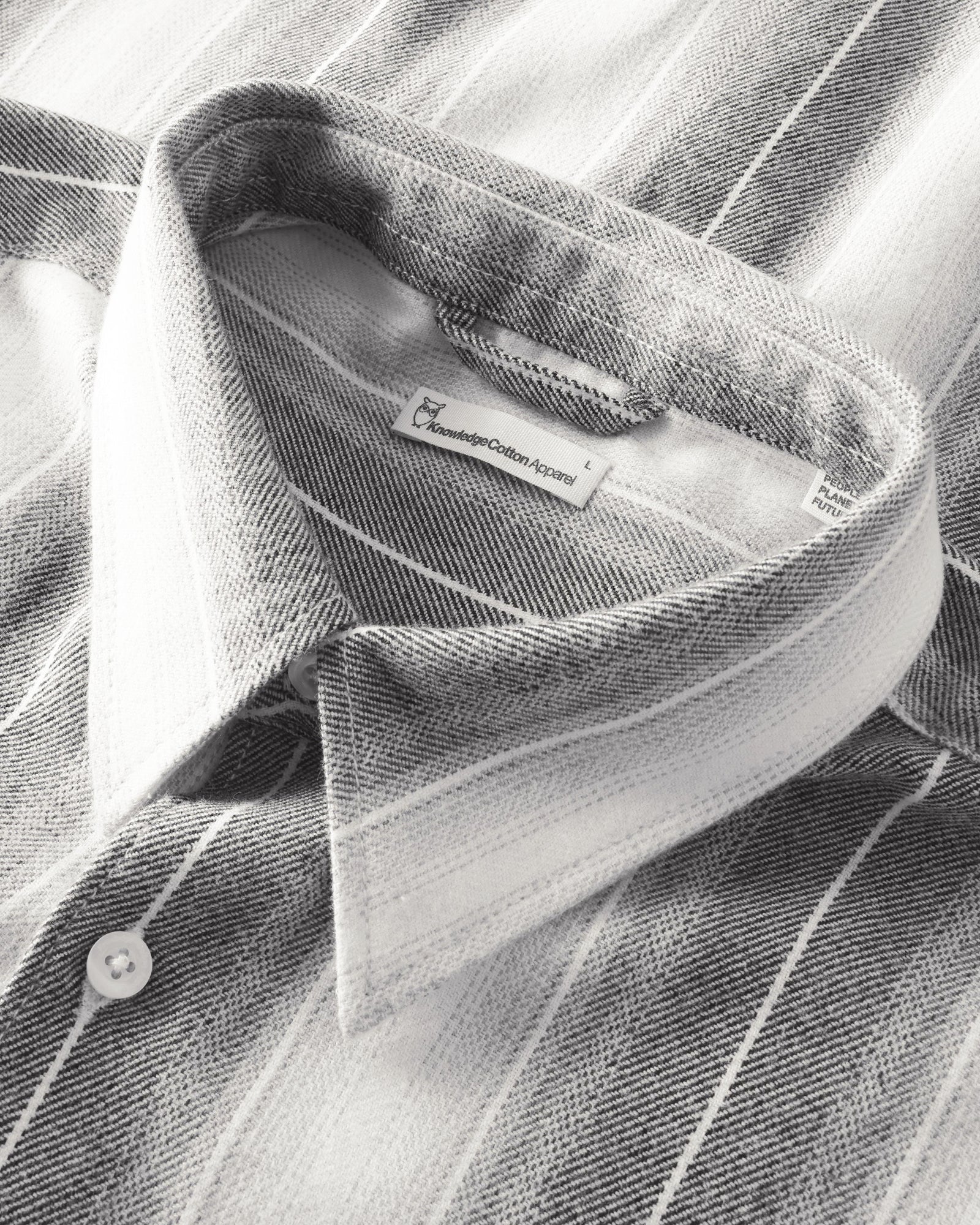 KnowledgeCotton Apparel men vegan Shirt Dune Regular Stripe Grey Stripe